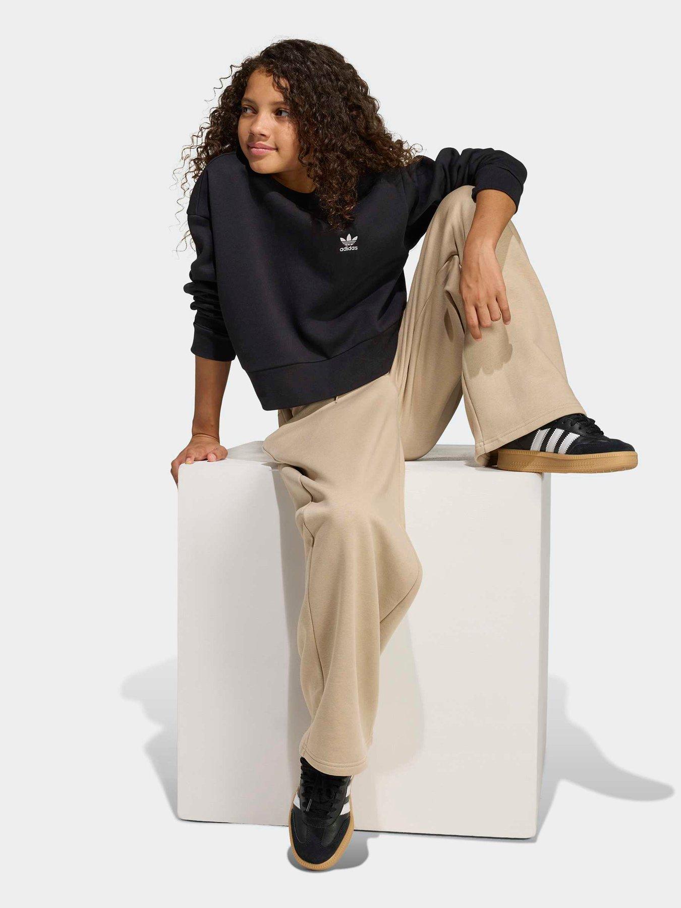Image 3 of 7 of adidas Originals Junior Girl's Wide Leg Joggers Kids - Beige