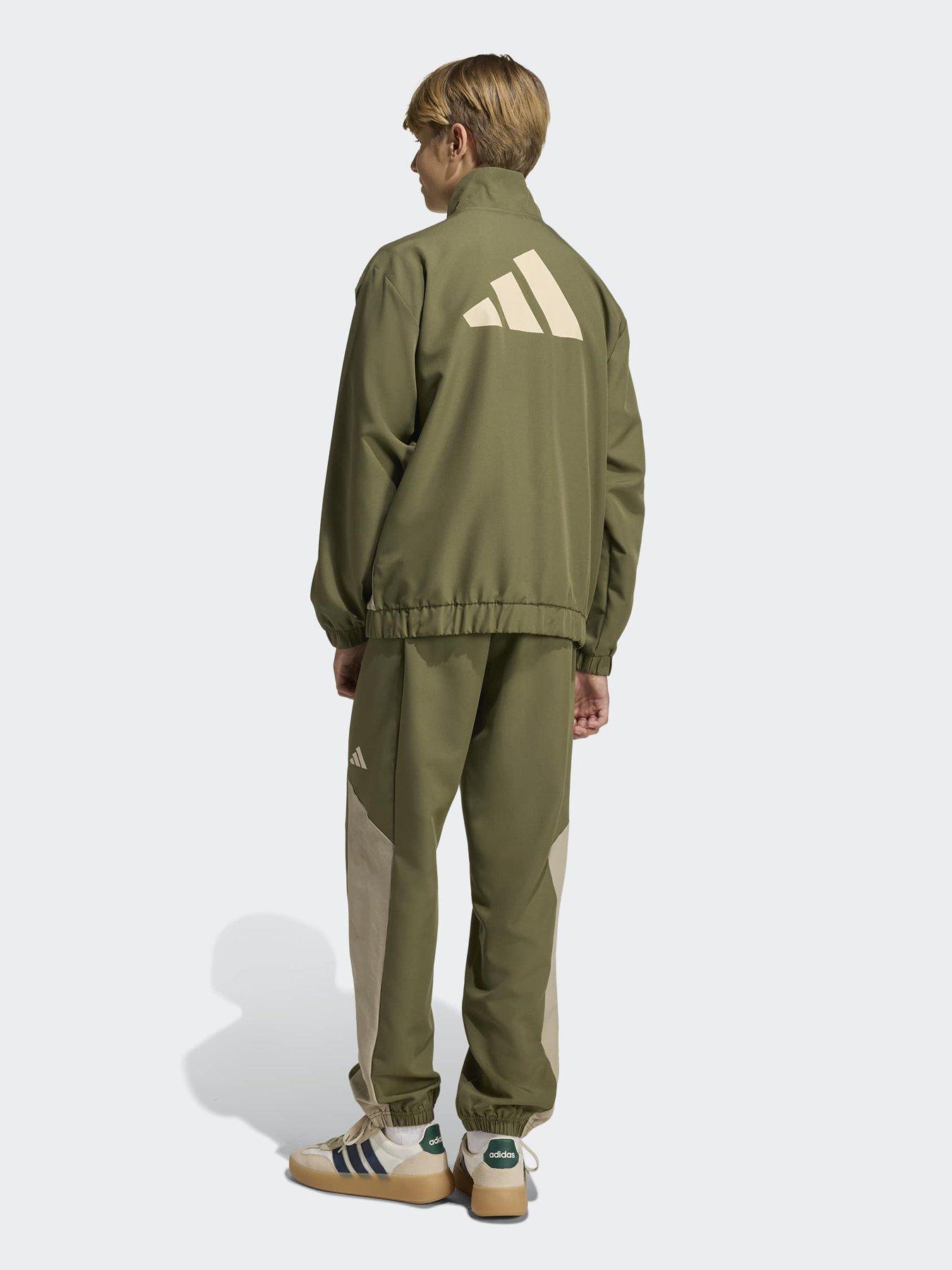Image 2 of 7 of adidas Sportswear Junior Unisex Colour Block Woven Tracksuit - Green