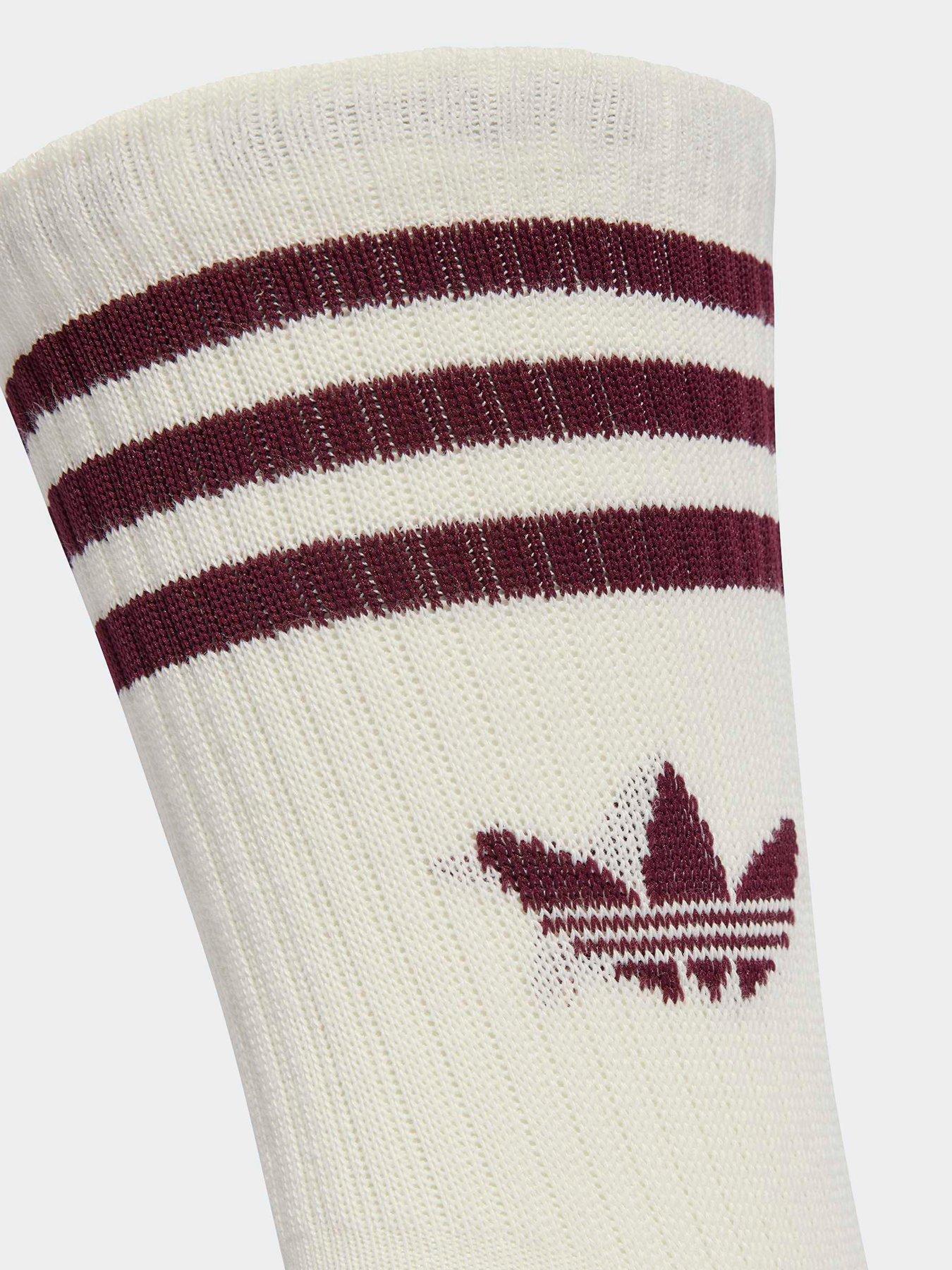 Image 4 of 4 of adidas Originals Unisex Crew Socks 3 Pack - White