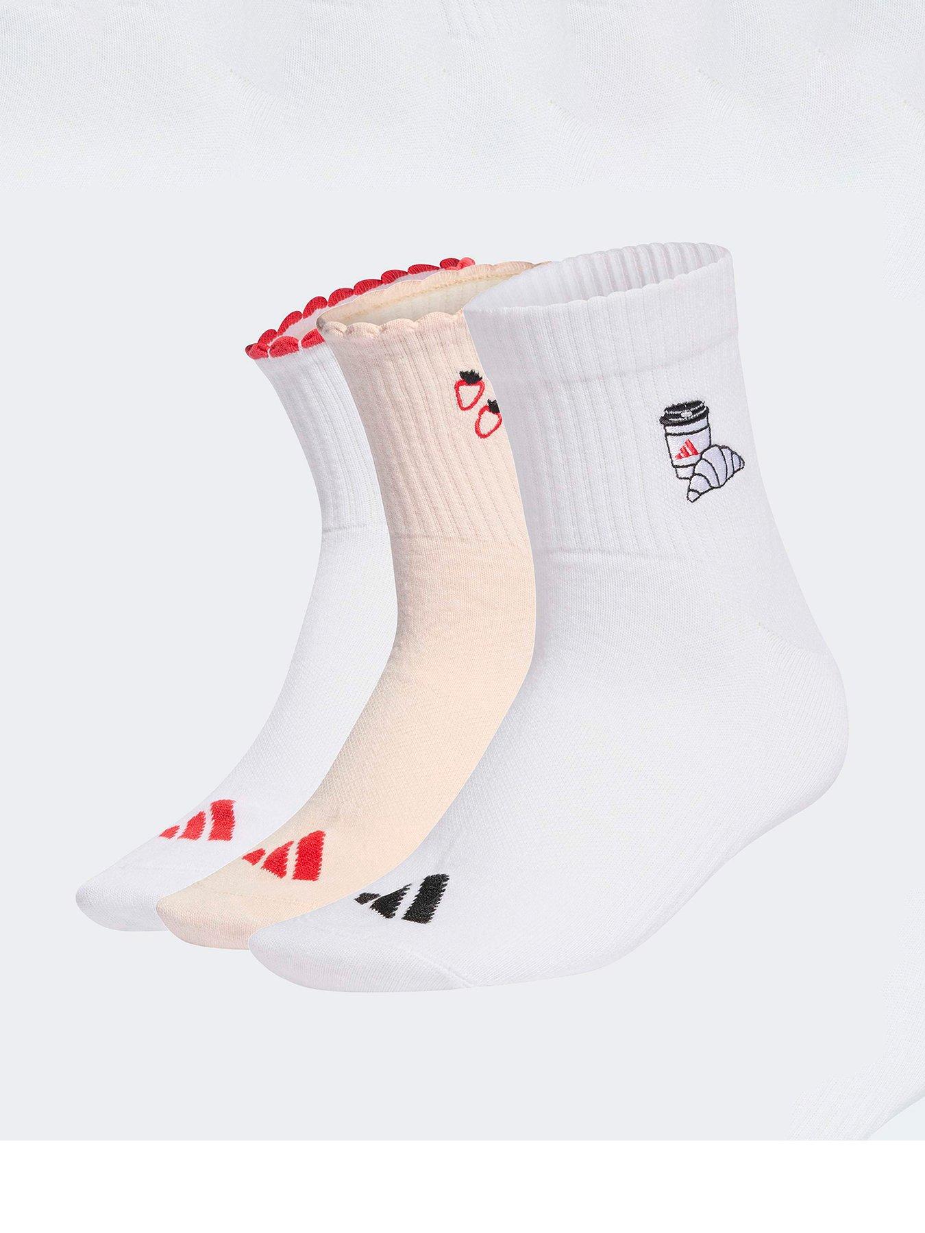 Image 1 of 3 of adidas Sportswear Unisex Graphic Sock 3 Pack - Wonder Quartz / White / Pure Ruby