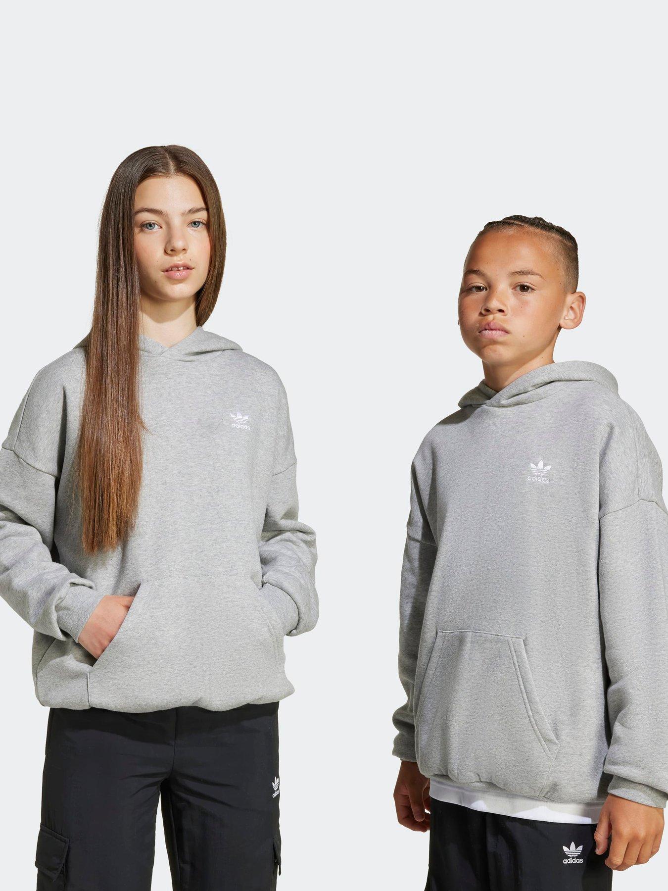 adidas Originals Junior Unisex Loose Fleece Hoodie Kids - Grey