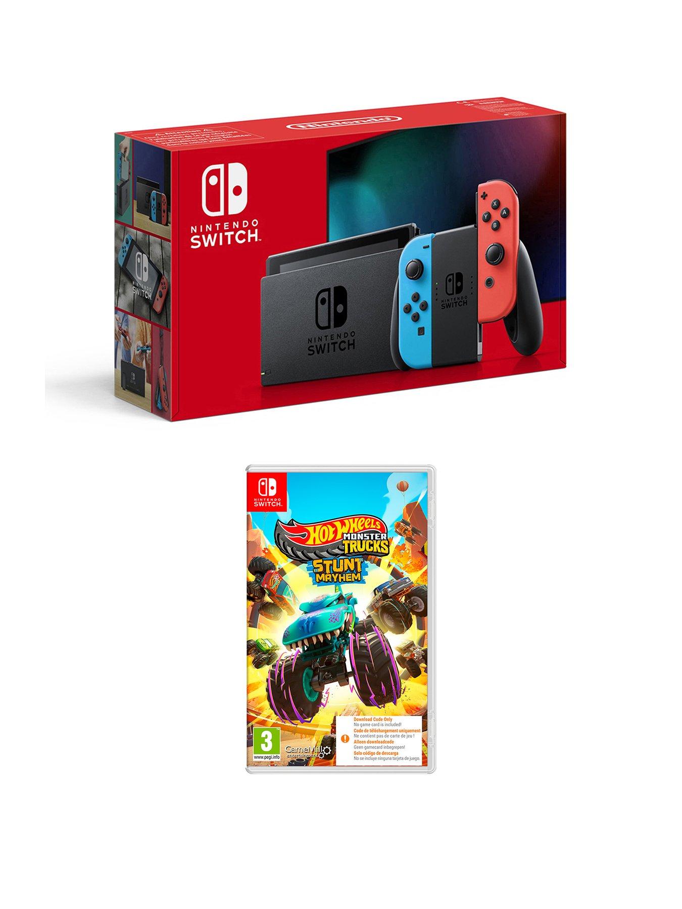 Nintendo Switch Neon Console  &  with FREE HotWheels Monster Truck Game