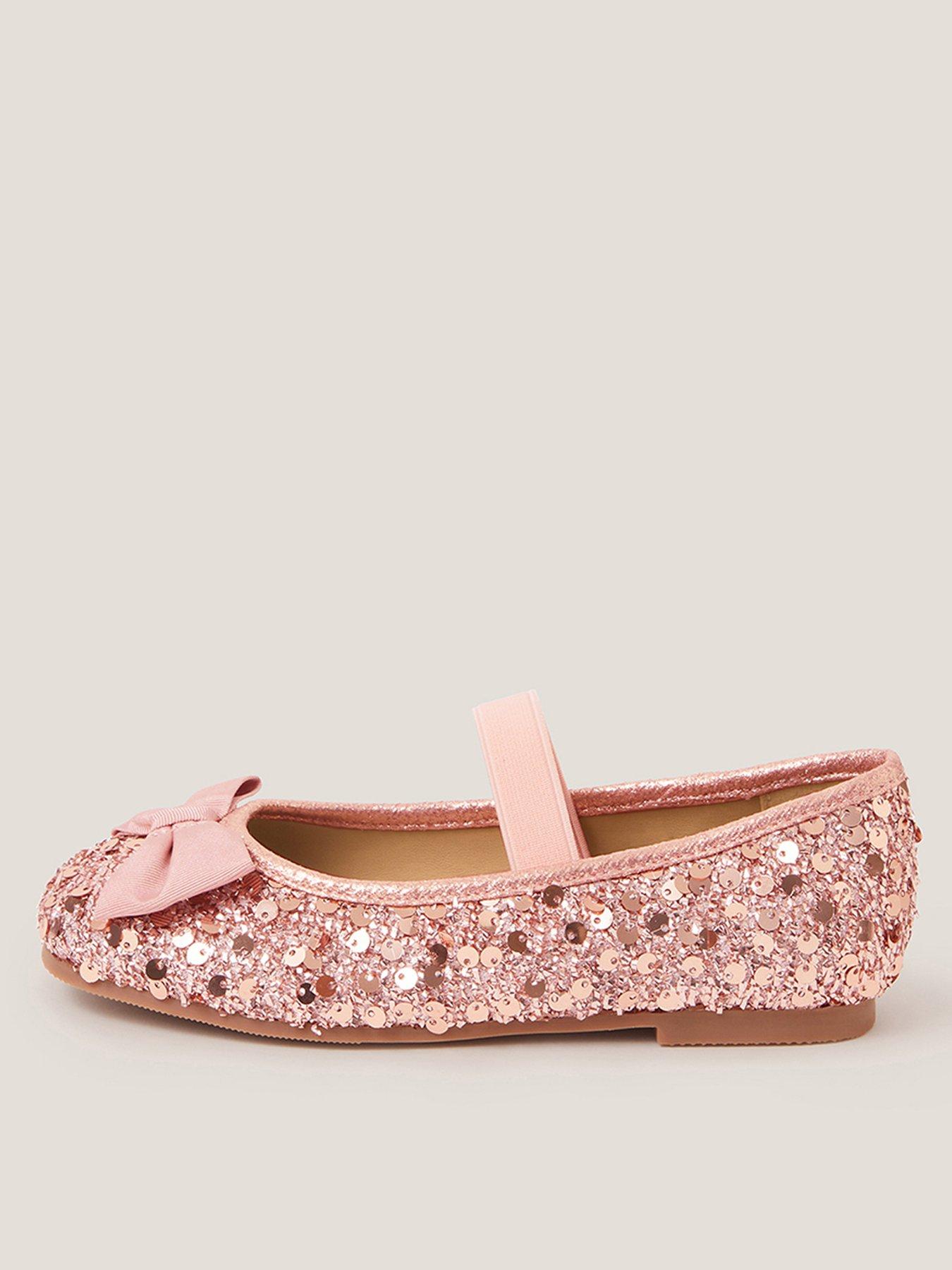Monsoon Girls Bow Sequin Ballet Flats - Pink