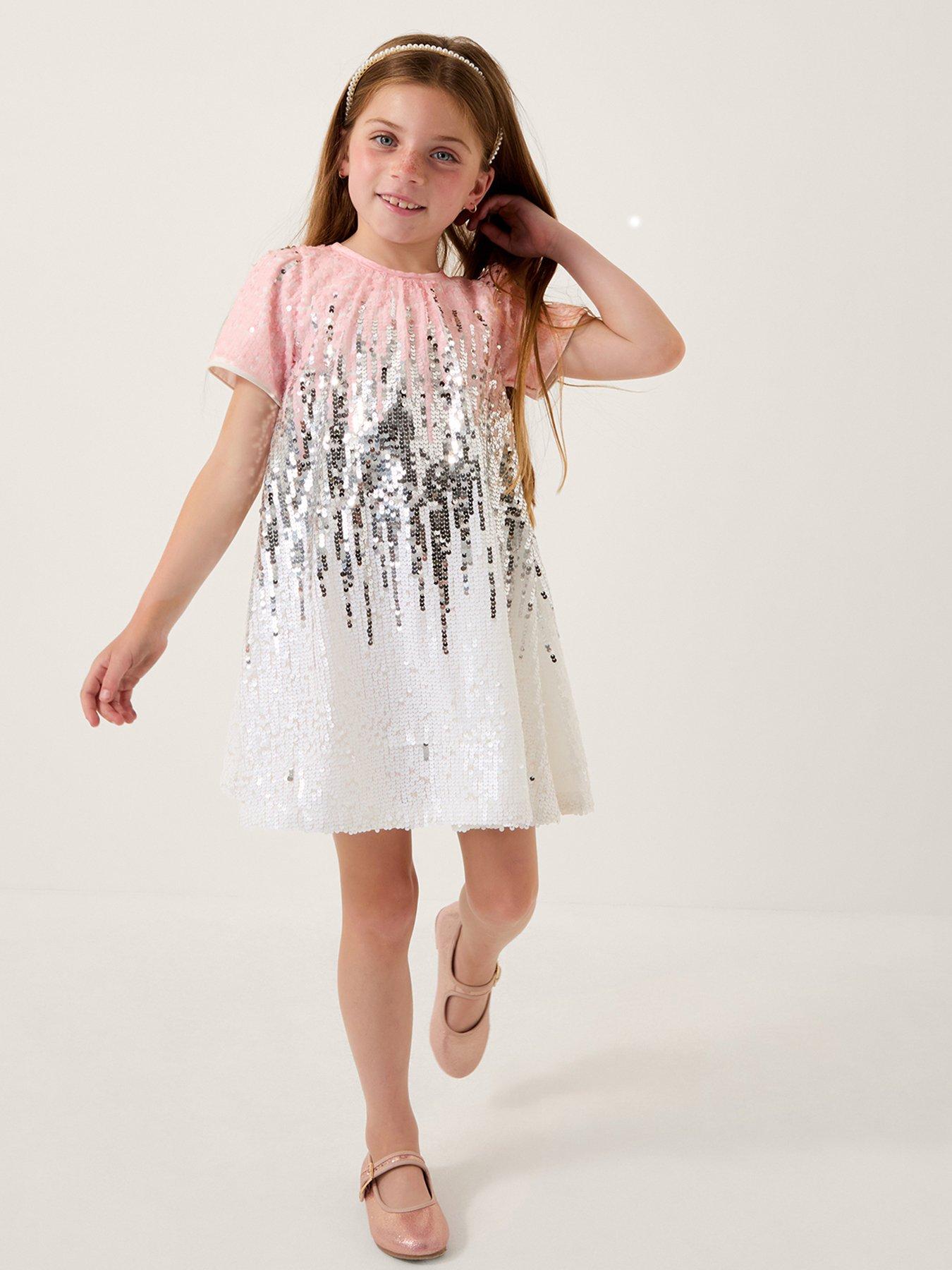 Monsoon Girls Sequin Ombre Dress - Multi