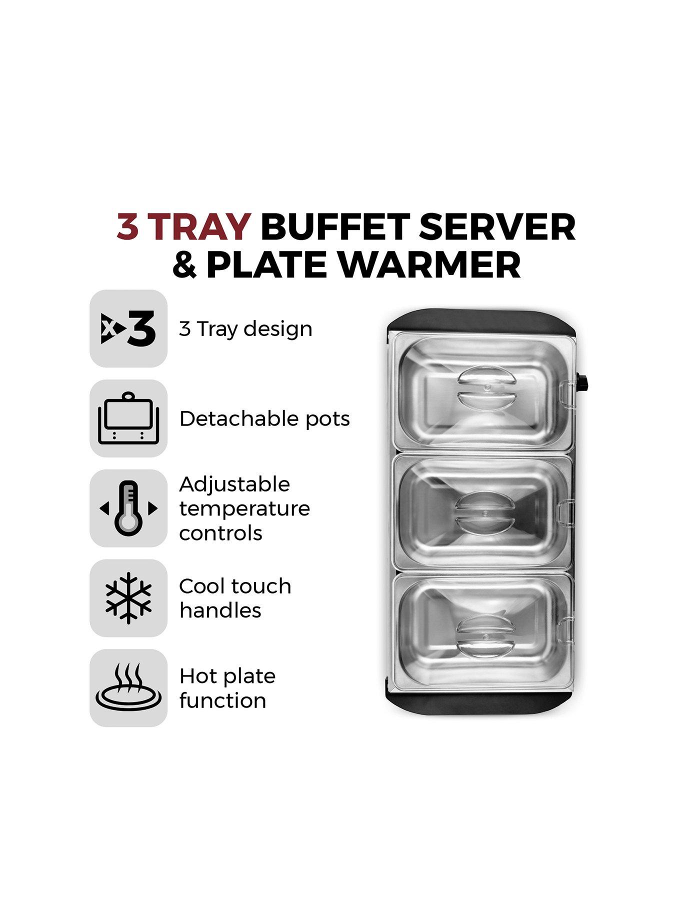 Image 2 of 7 of Tower Tower T16150 Buffet Server with 3 x 1.5L capacity, Stainless Steel.