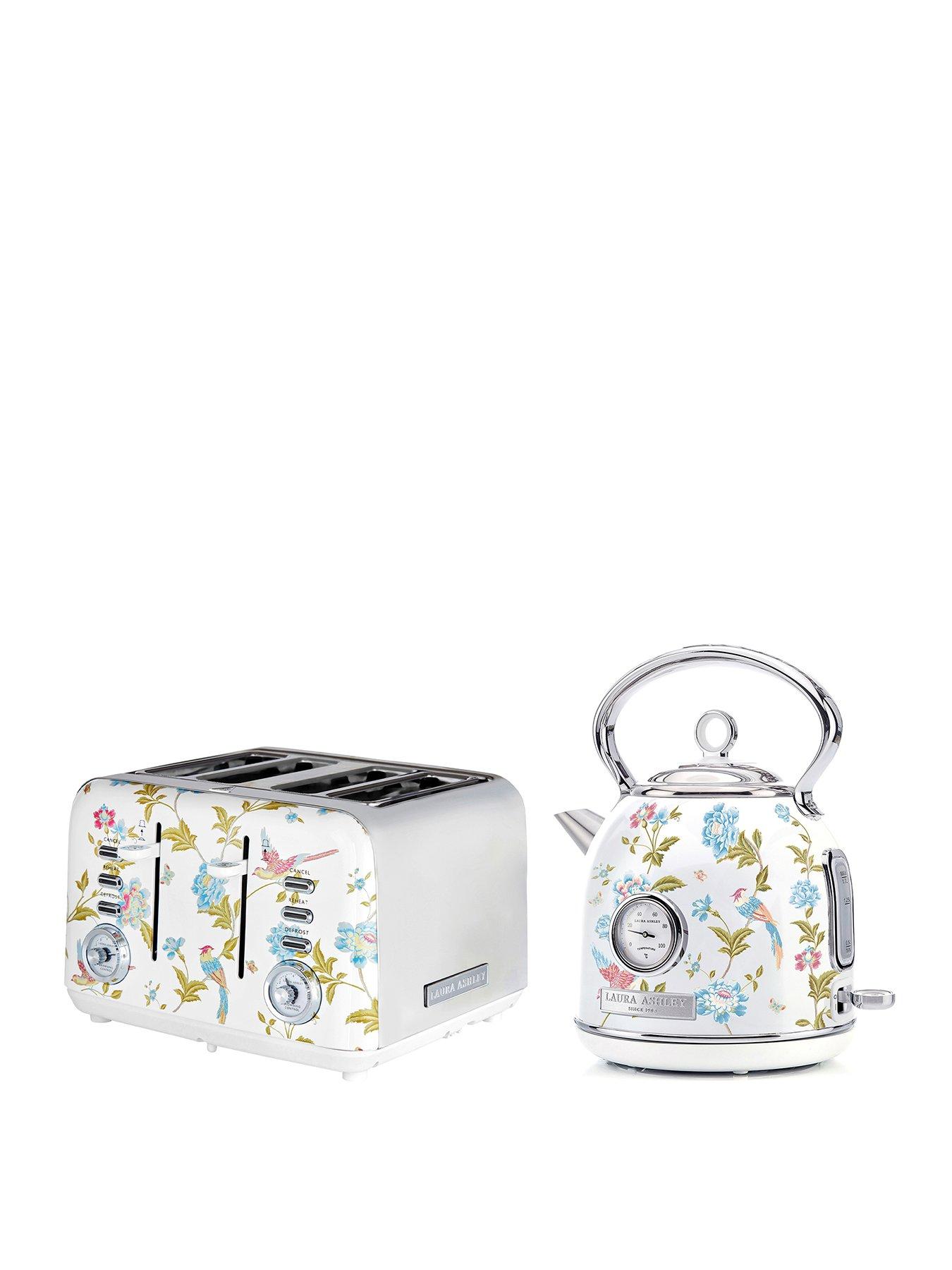 Laura Ashley 4 Slice Toaster Twin Pack, Elveden White