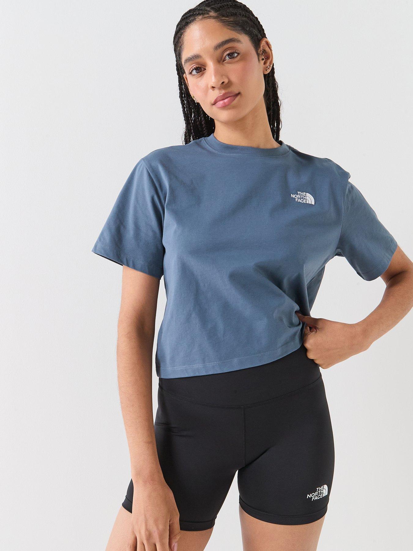 Image 1 of 6 of The North Face Womens Evolution Simple Dome Crop T-Shirt - Grey