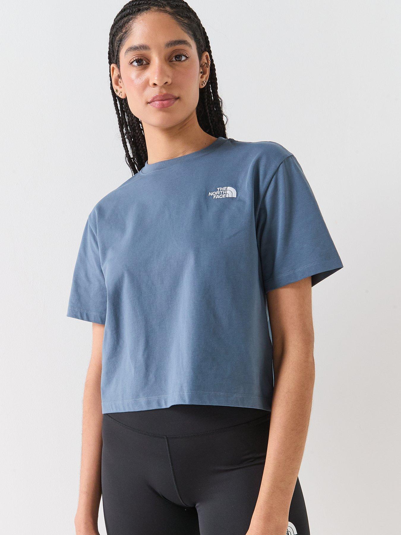 Image 5 of 6 of The North Face Womens Evolution Simple Dome Crop T-Shirt - Grey