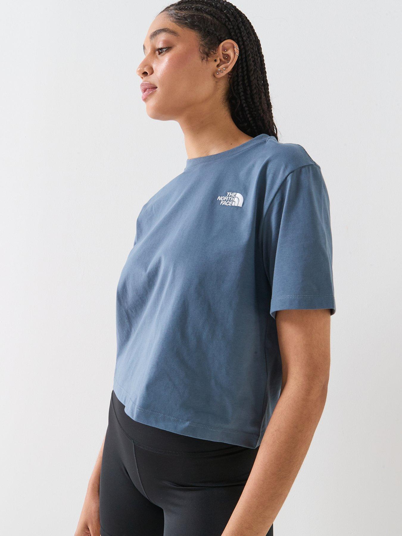 Image 6 of 6 of The North Face Womens Evolution Simple Dome Crop T-Shirt - Grey