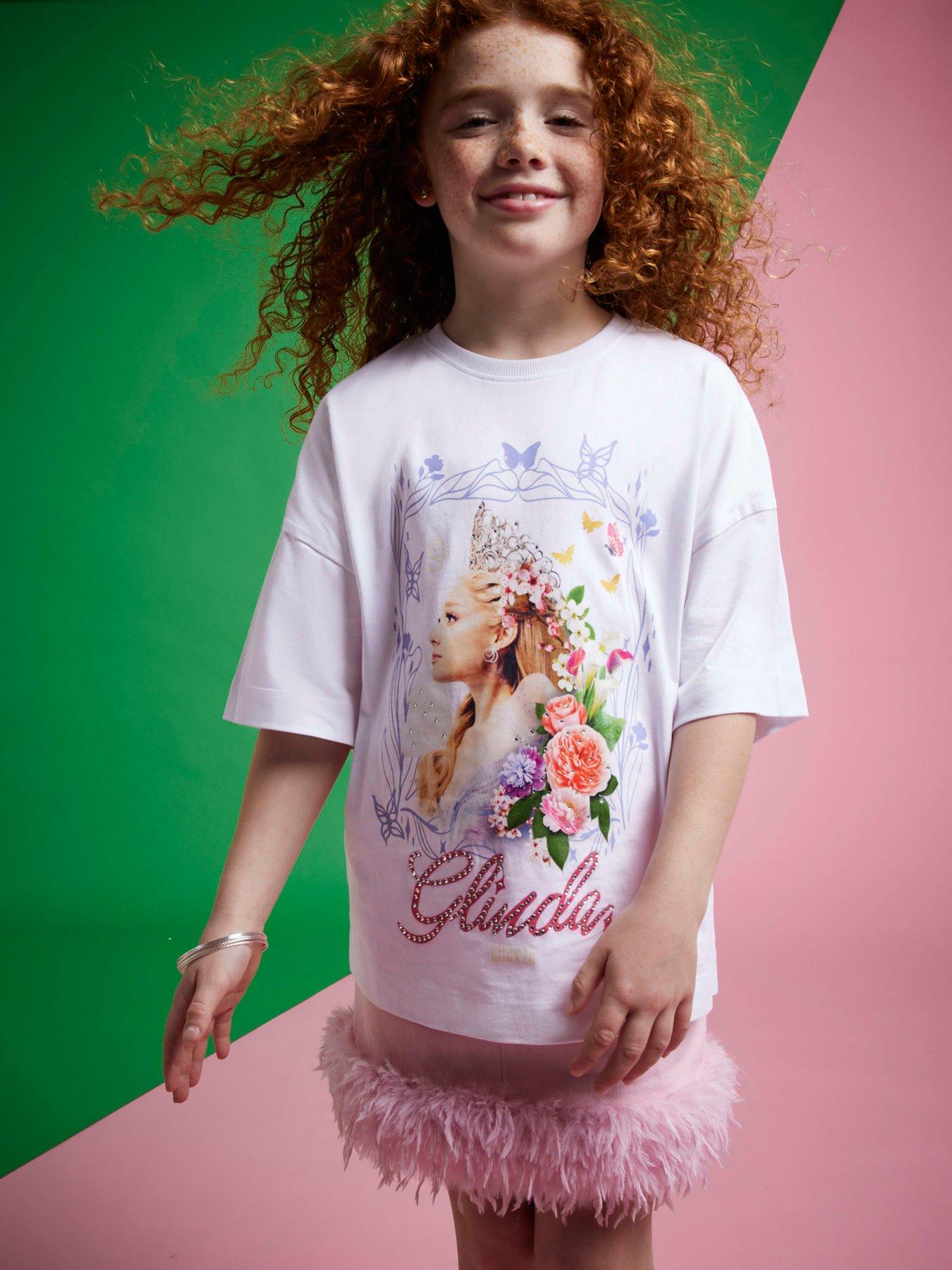 River Island Older Girls Wicked Glinda T-Shirt - White