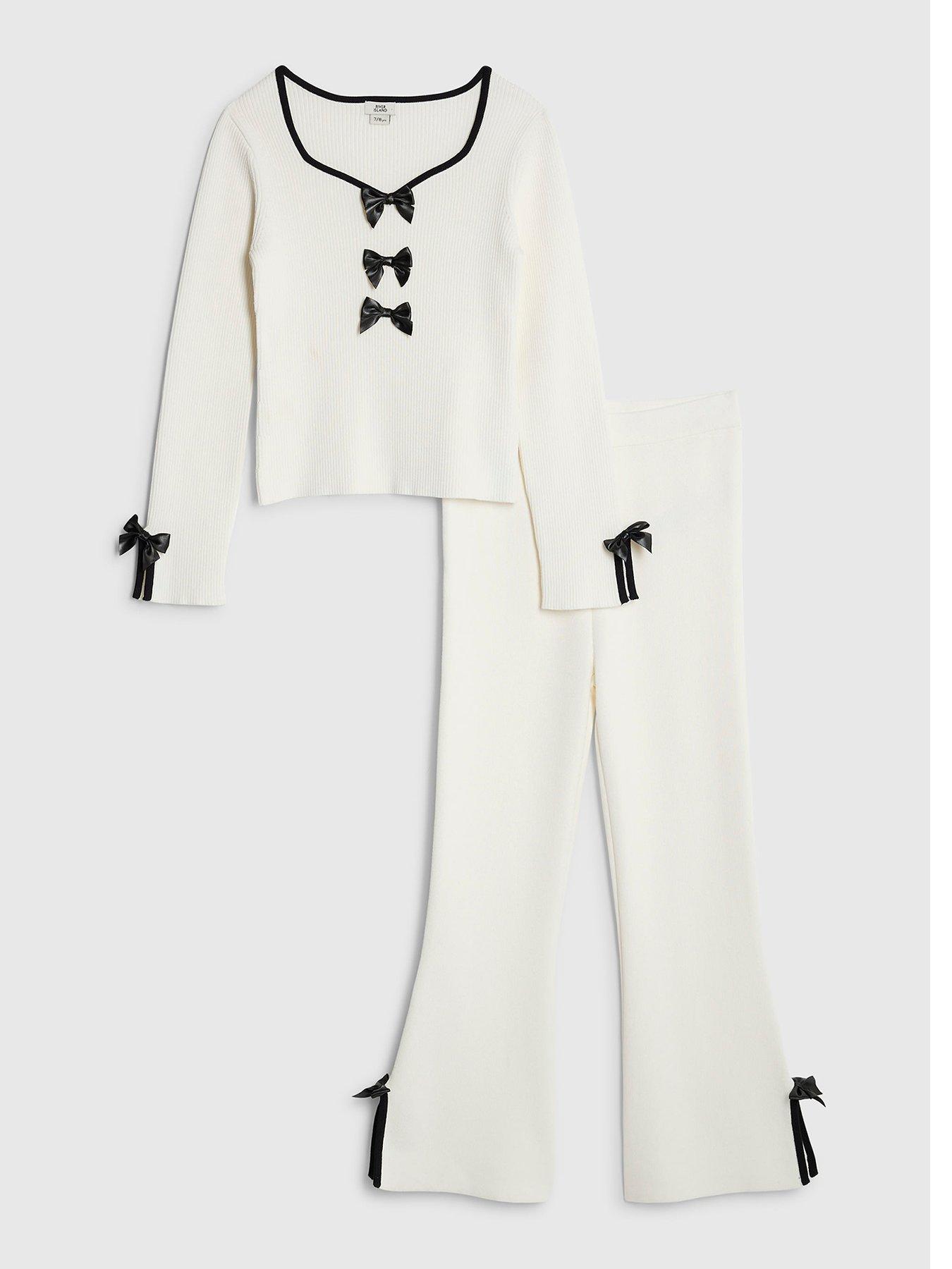 river-island-older-girls-bow-martini-trouser-set-cream