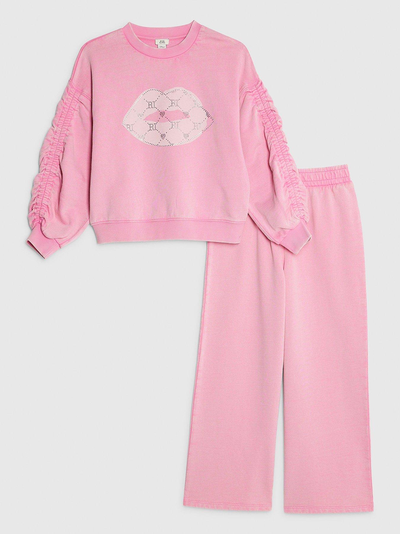 river-island-older-girls-washed-lips-style-sweatshirt-set-pink