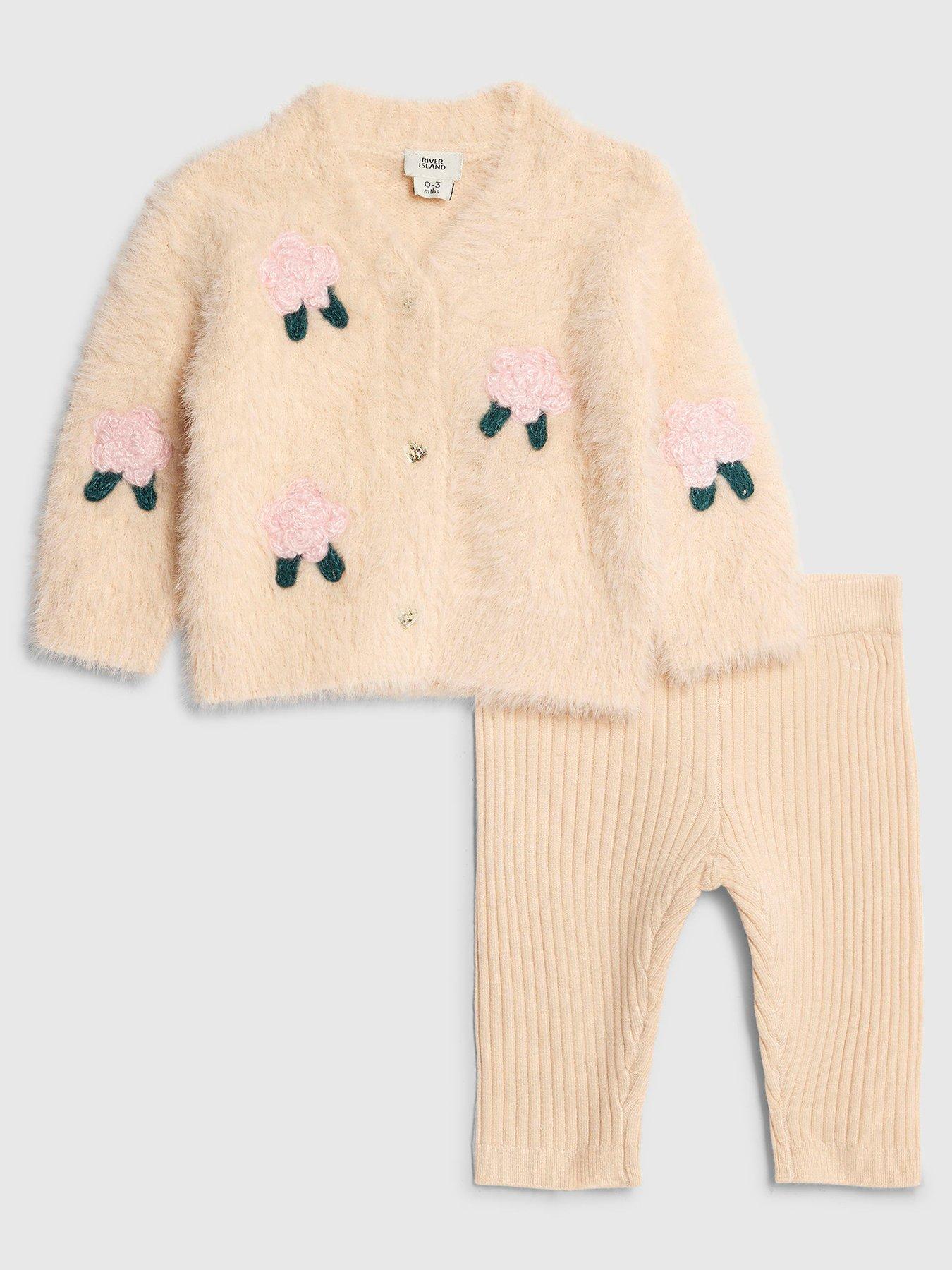 river-island-baby-girls-fluffy-rose-cardigan-set-pink