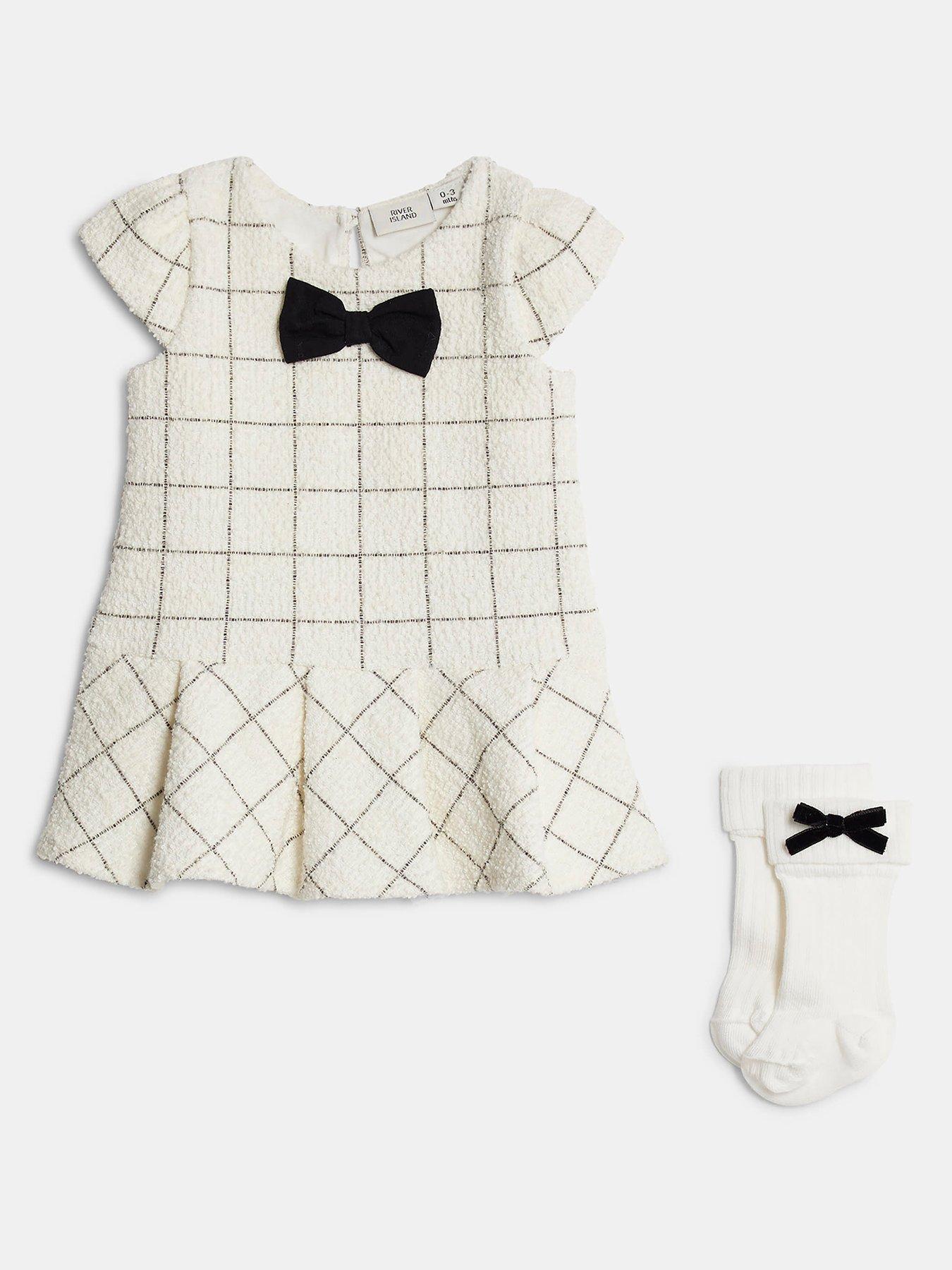 river-island-baby-baby-girls-bow-check-dress-and-socks-set-cream