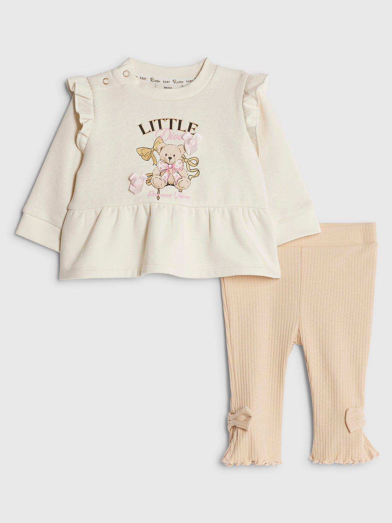 river-island-baby-girls-bear-peplum-sweatshirt-set-beige
