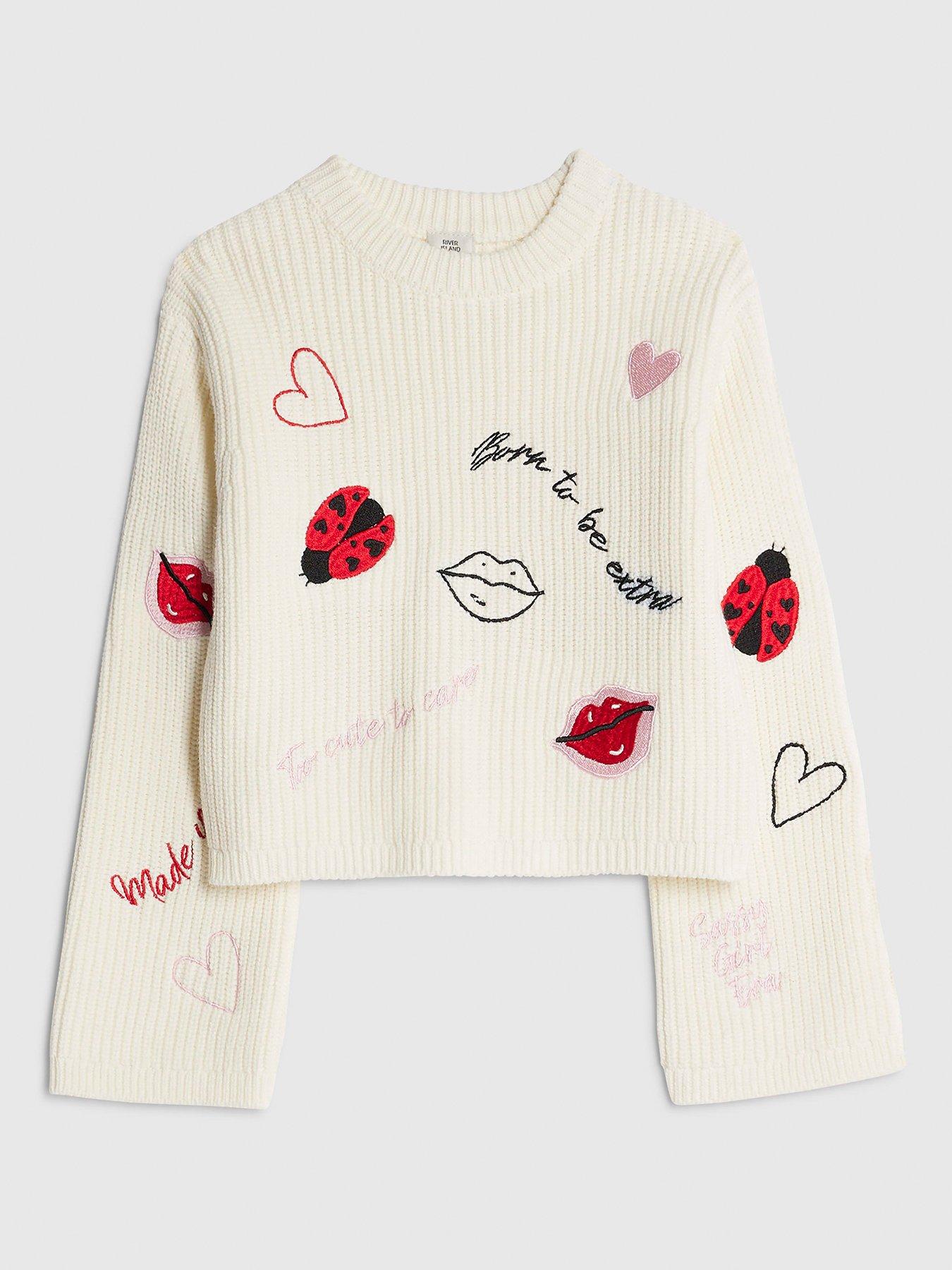 river-island-older-girls-ladybird-lips-jumper-cream