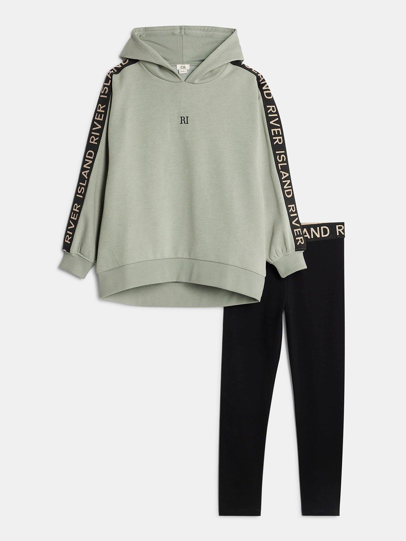 River Island Older Girls River Island Waistband Legging Set - Green