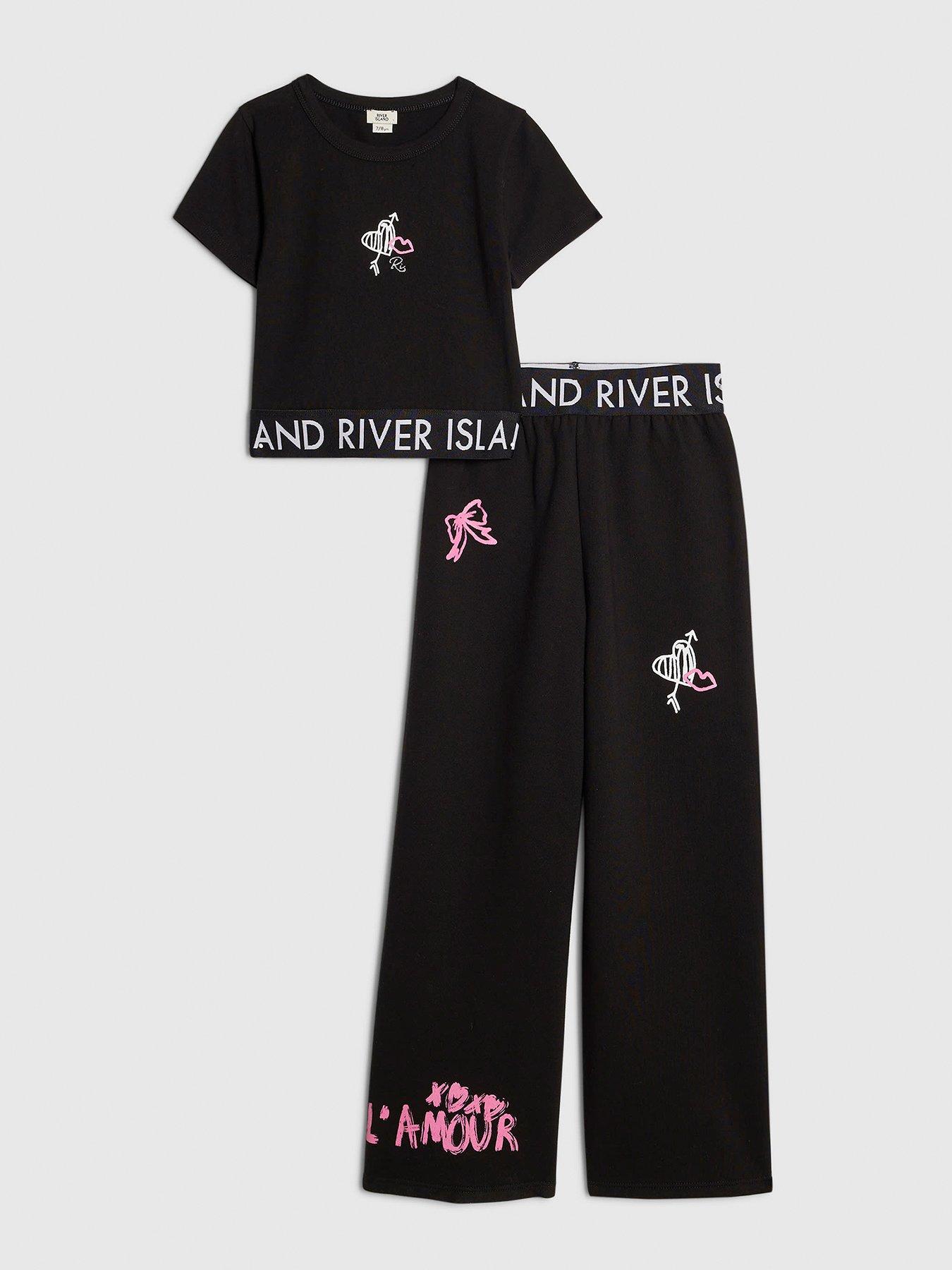 river-island-older-girls-waistband-graffiti-wide-leg-set-black