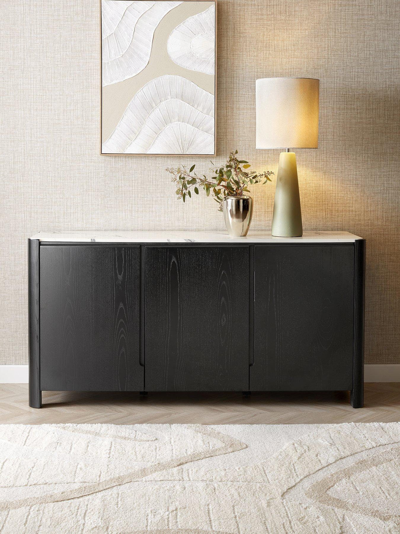 The Very Collection Verity 3 Door Sideboard - Black/White - FSC® Certified