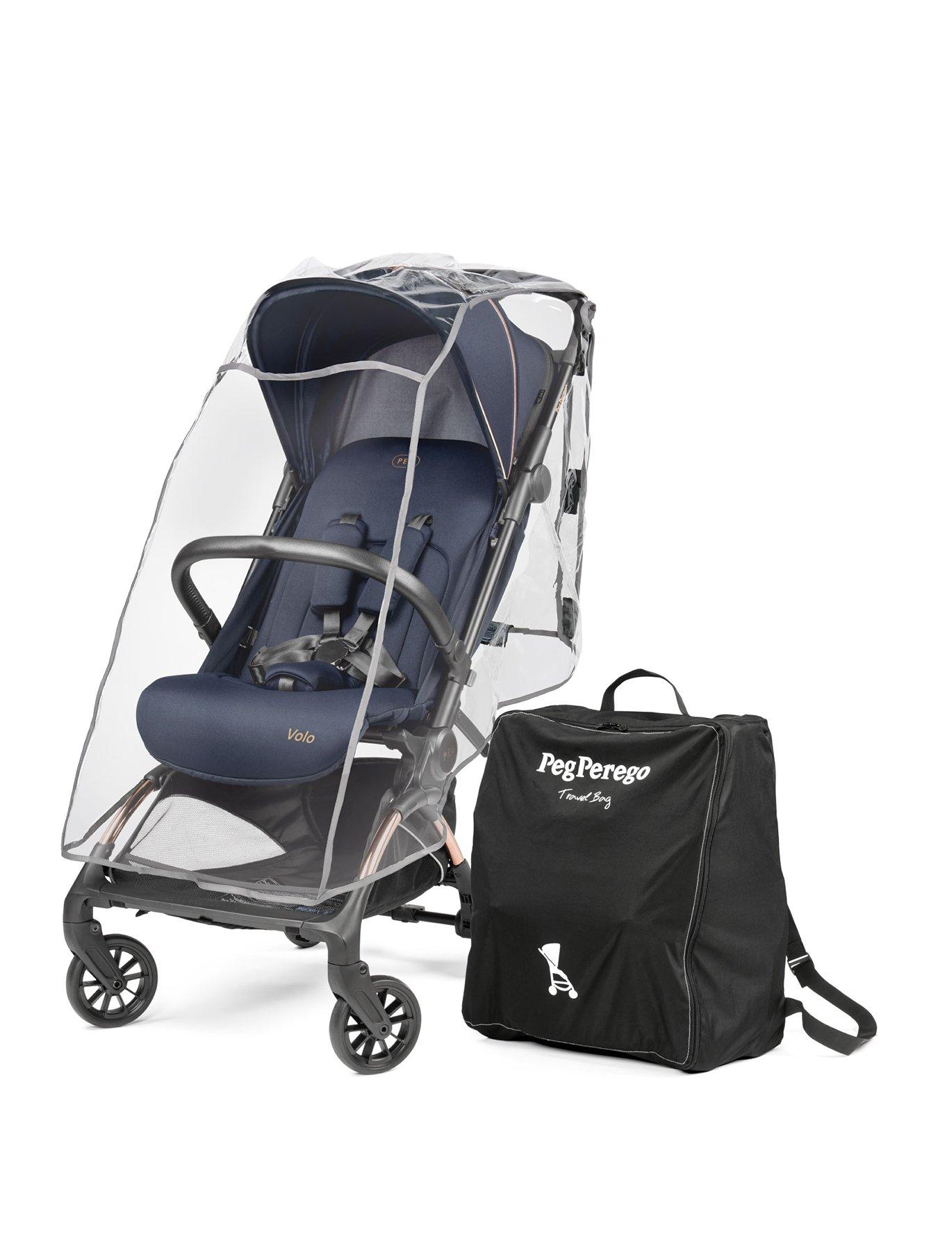 Peg Perego Volo Stroller with Raincover & Travel Bag - Blue Shine