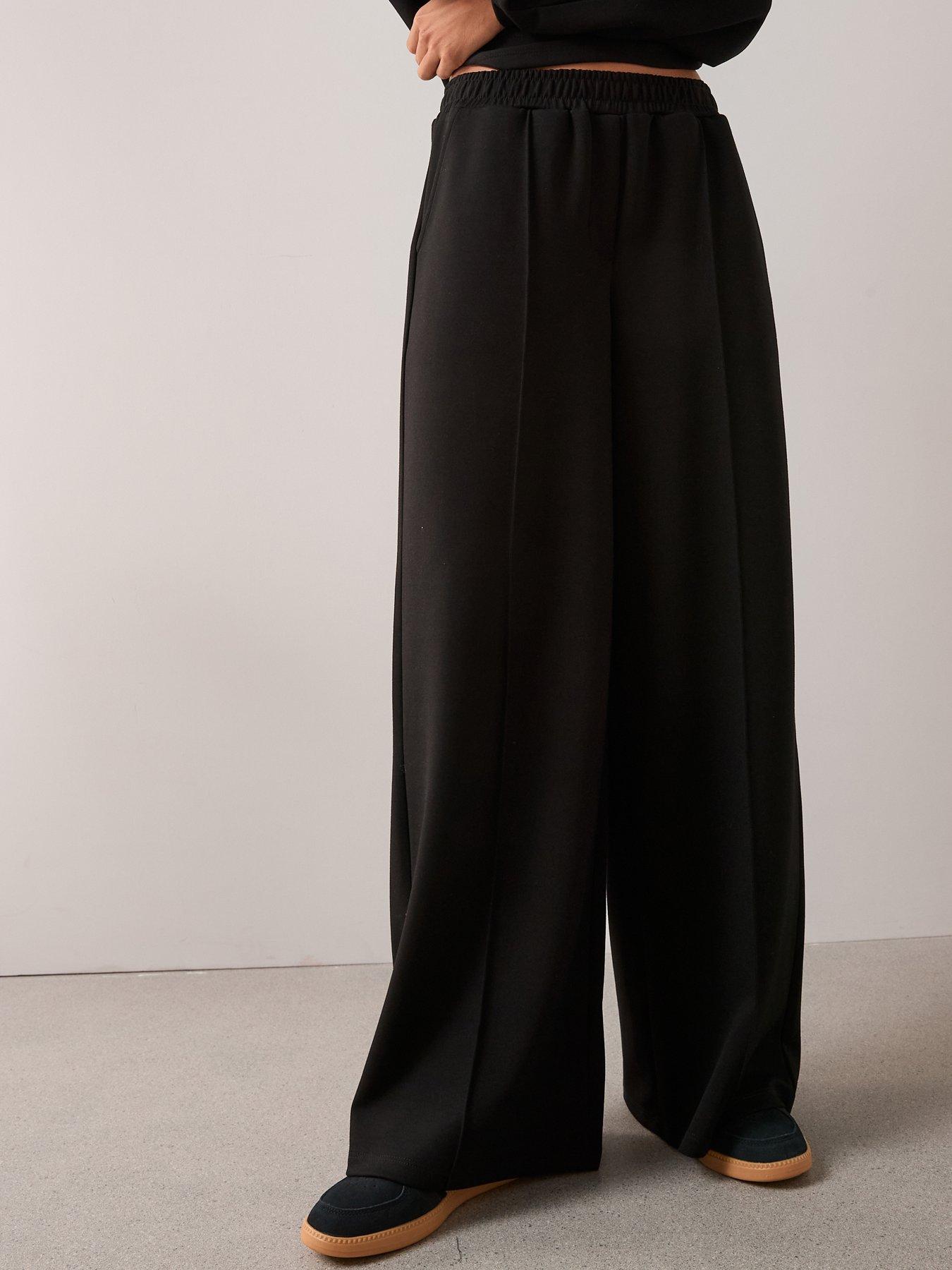 the-very-collection-soft-touch-wide-leg-pin-tuck-trousers-co-ord-black