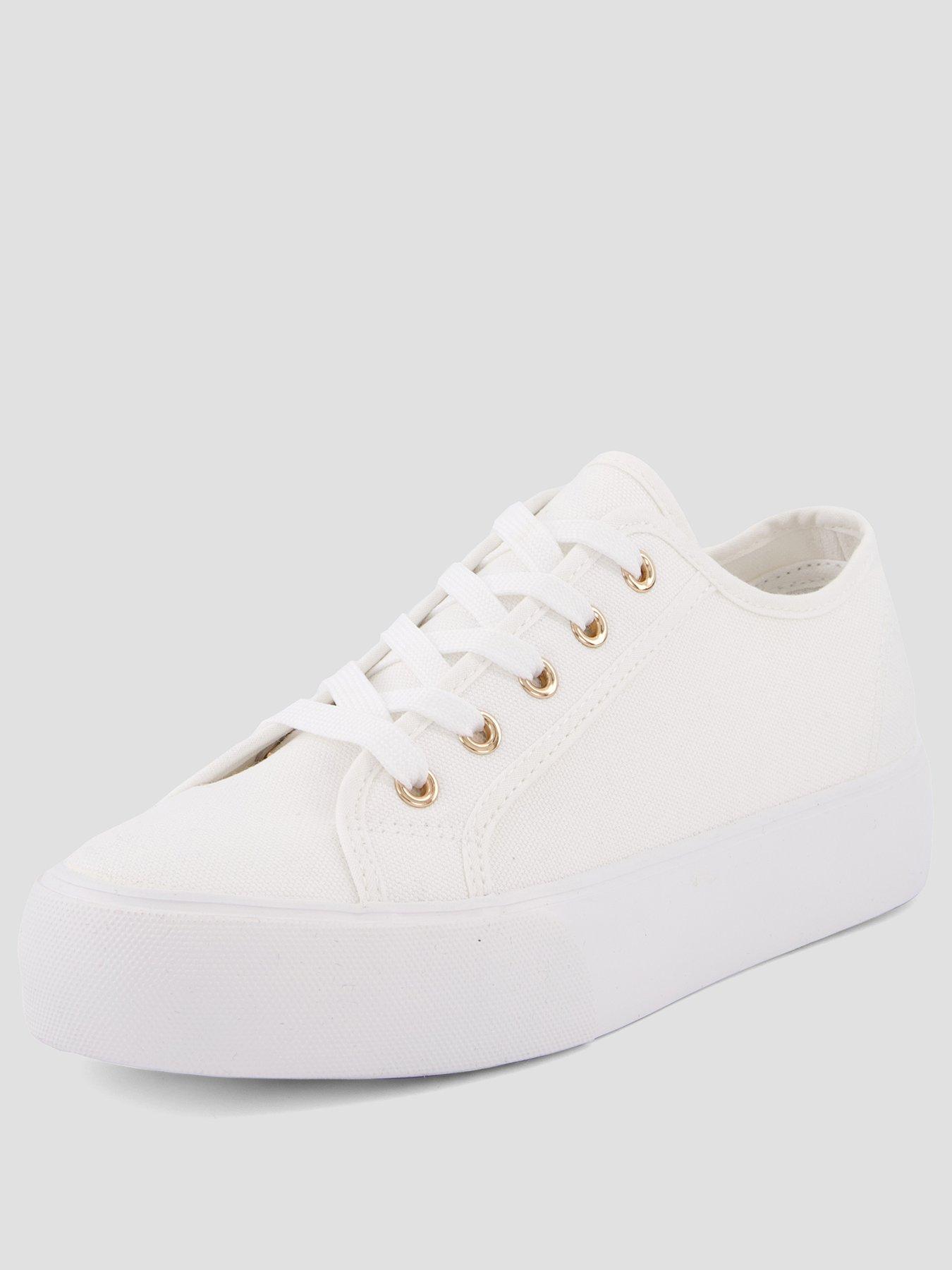 the-very-collection-canvas-trainers-whitestillFront