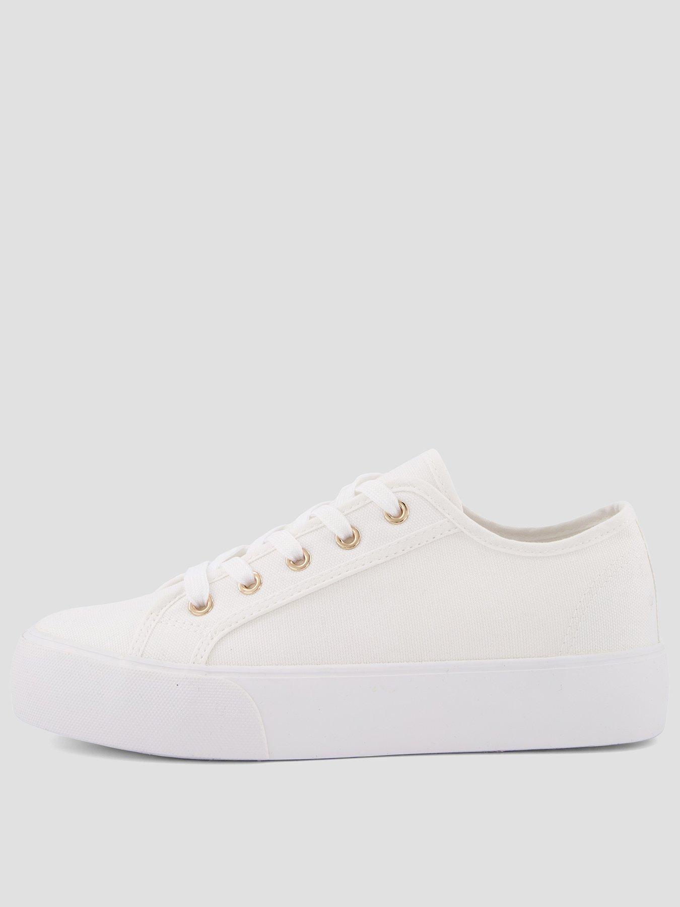 the-very-collection-wide-fit-canvas-trainers-white