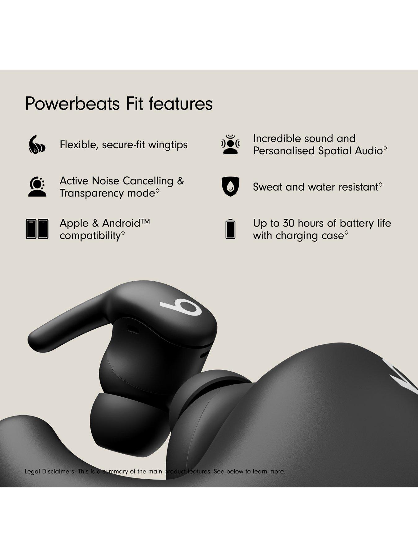 Image 2 of 8 of Beats Powerbeats Fit - Wireless Noise-Cancelling Workout Earbuds with Ultimate Secure Fit - Jet Black