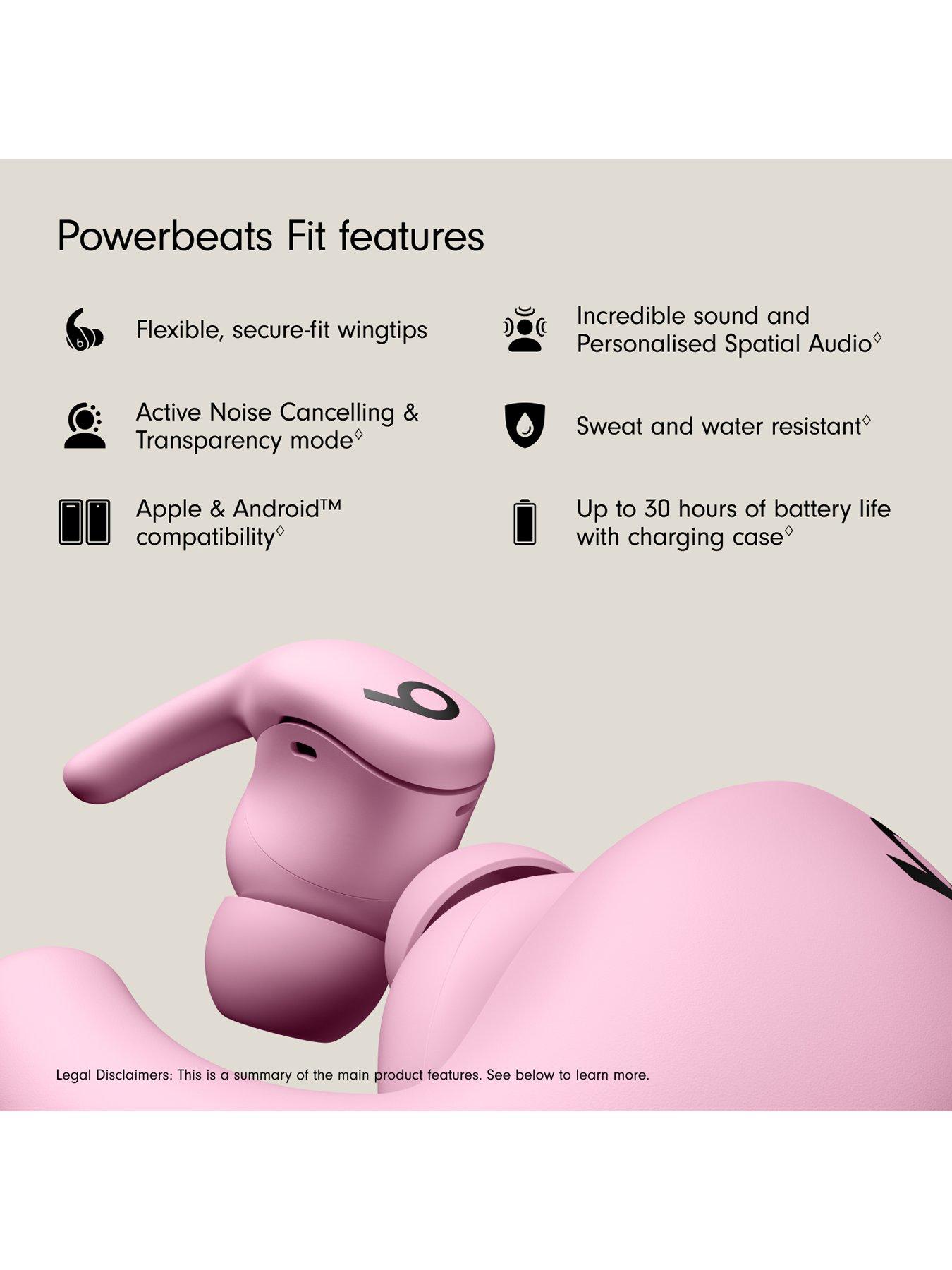 Image 2 of 8 of Beats Powerbeats Fit - Wireless Noise-Cancelling Workout Earbuds with Ultimate Secure Fit - Power Pink