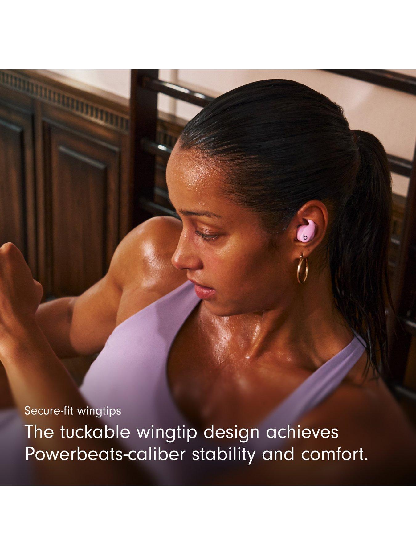 Image 4 of 8 of Beats Powerbeats Fit - Wireless Noise-Cancelling Workout Earbuds with Ultimate Secure Fit - Power Pink