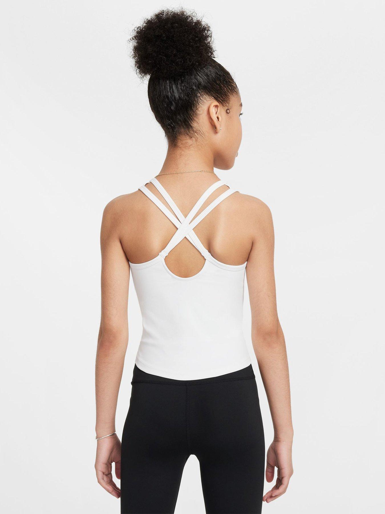Image 2 of 4 of Nike Junior Girls Training Dri-FIT Tank - White