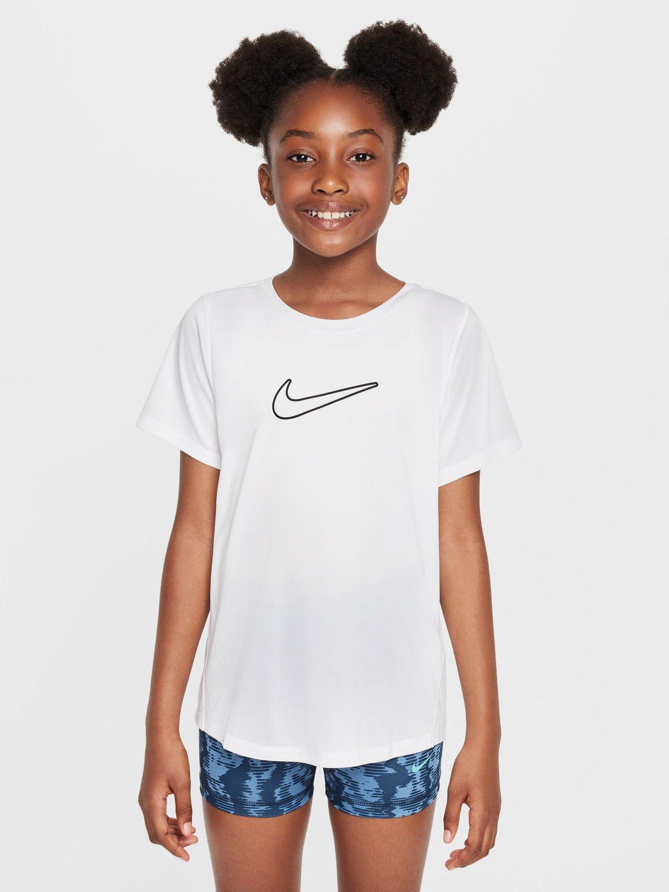 Nike Junior Girls Training Dri-FIT Short Sleeve Top - White