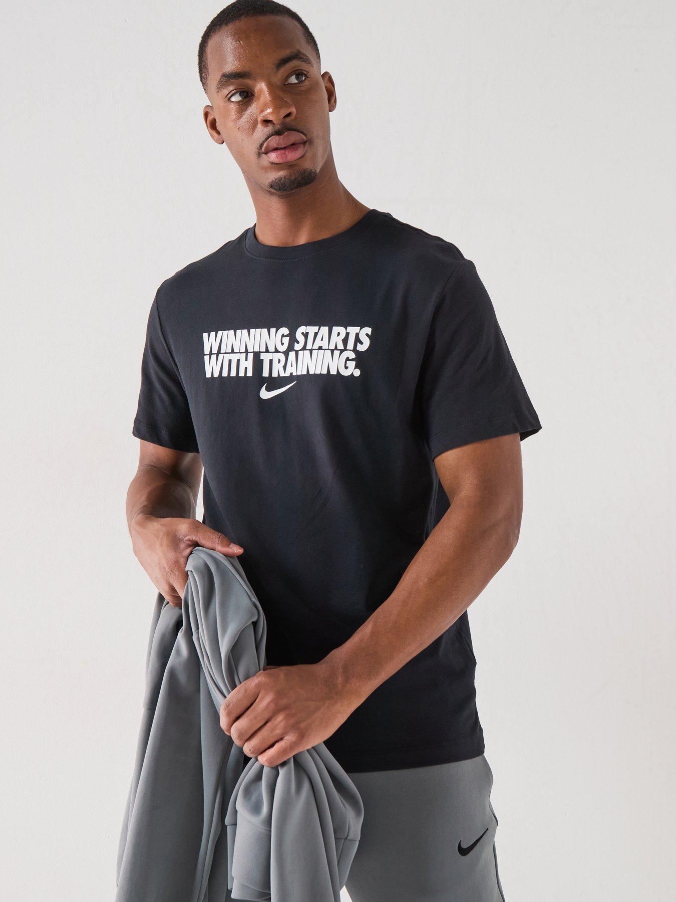 Image 1 of 7 of Nike Mens Training Dri-FIT Graphic T-Shirt - Black