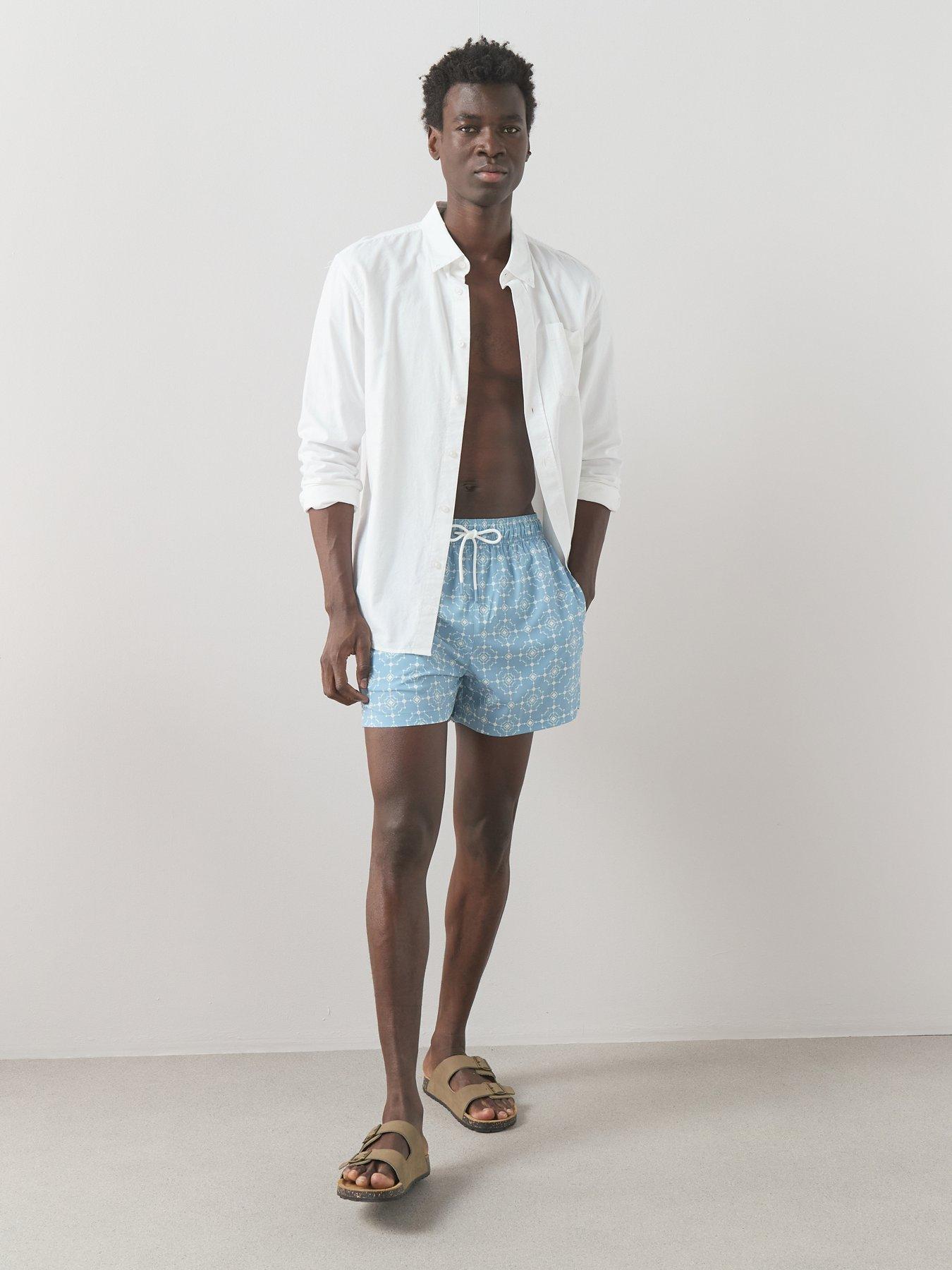 Image 1 of 6 of The Very Collection Quick Dry Printed Swim Shorts - Blue