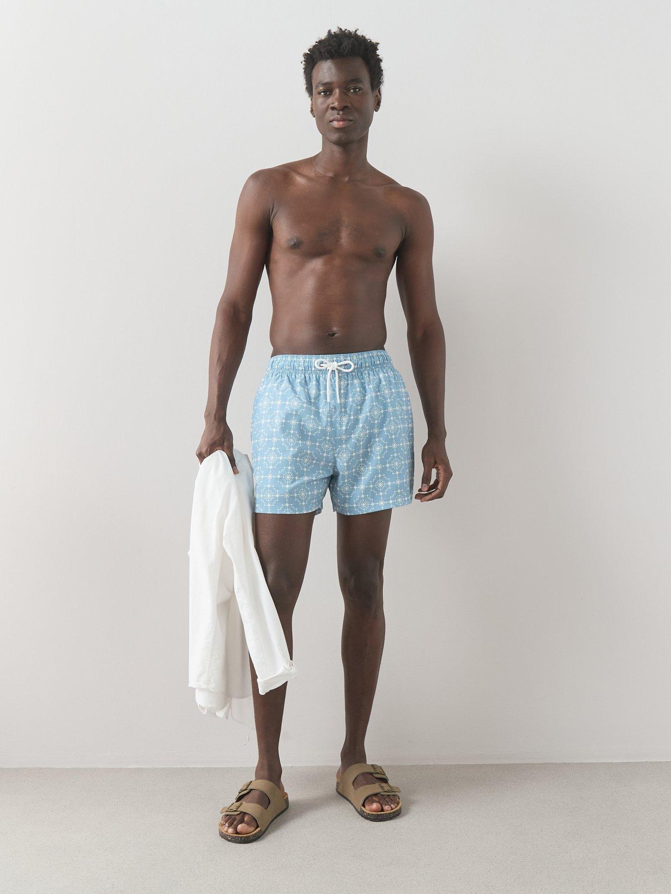 Image 3 of 6 of The Very Collection Quick Dry Printed Swim Shorts - Blue