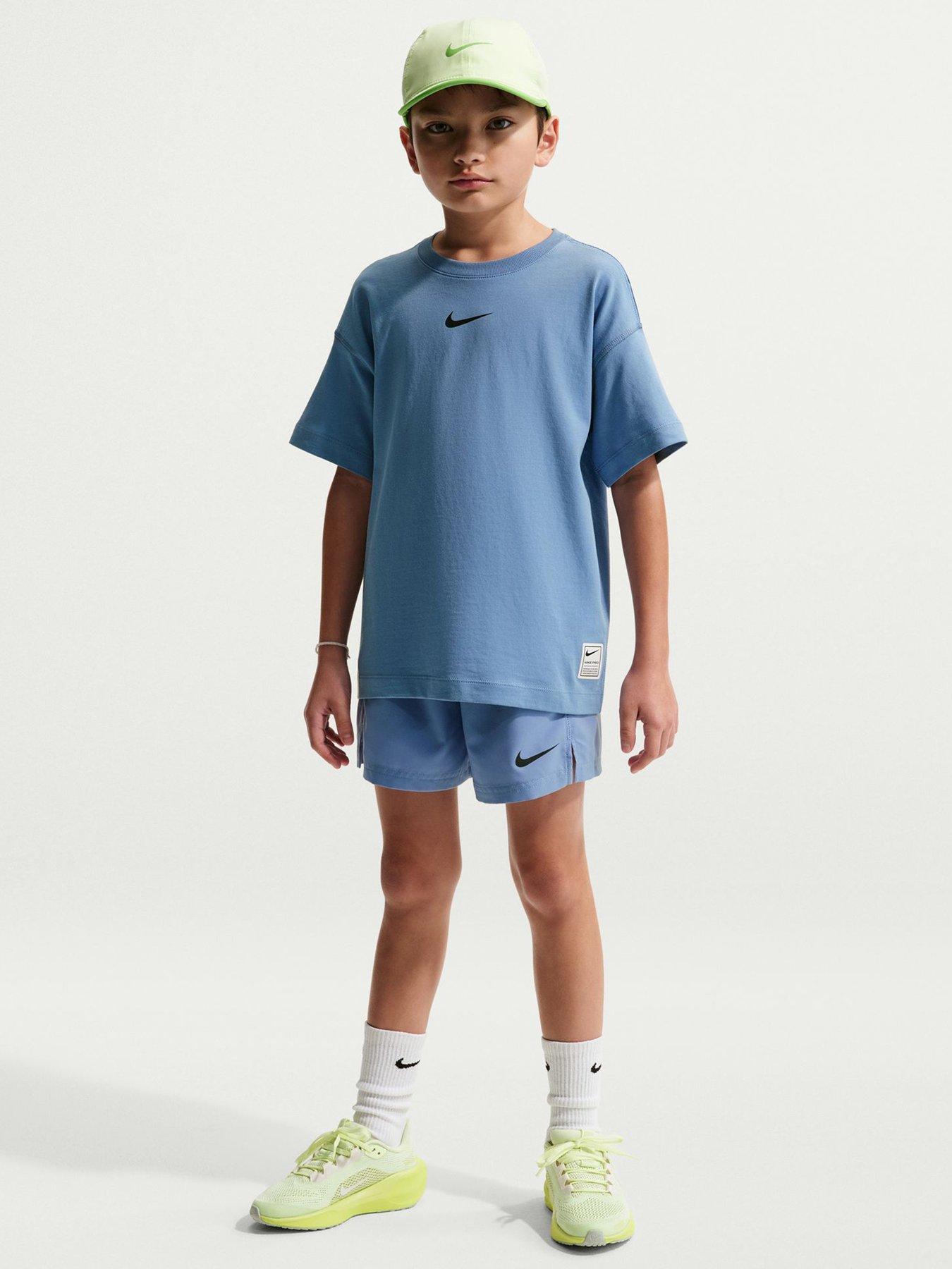 Image 1 of 5 of Nike Junior Boys Training Dri-FIT Short Sleeve Top - Blue