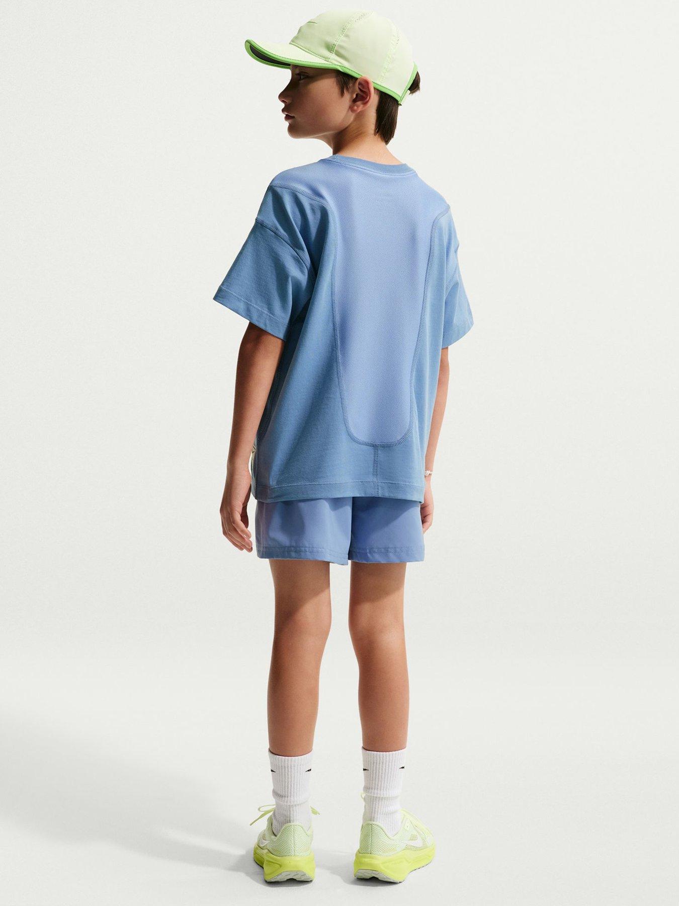 Image 2 of 5 of Nike Junior Boys Training Dri-FIT Short Sleeve Top - Blue