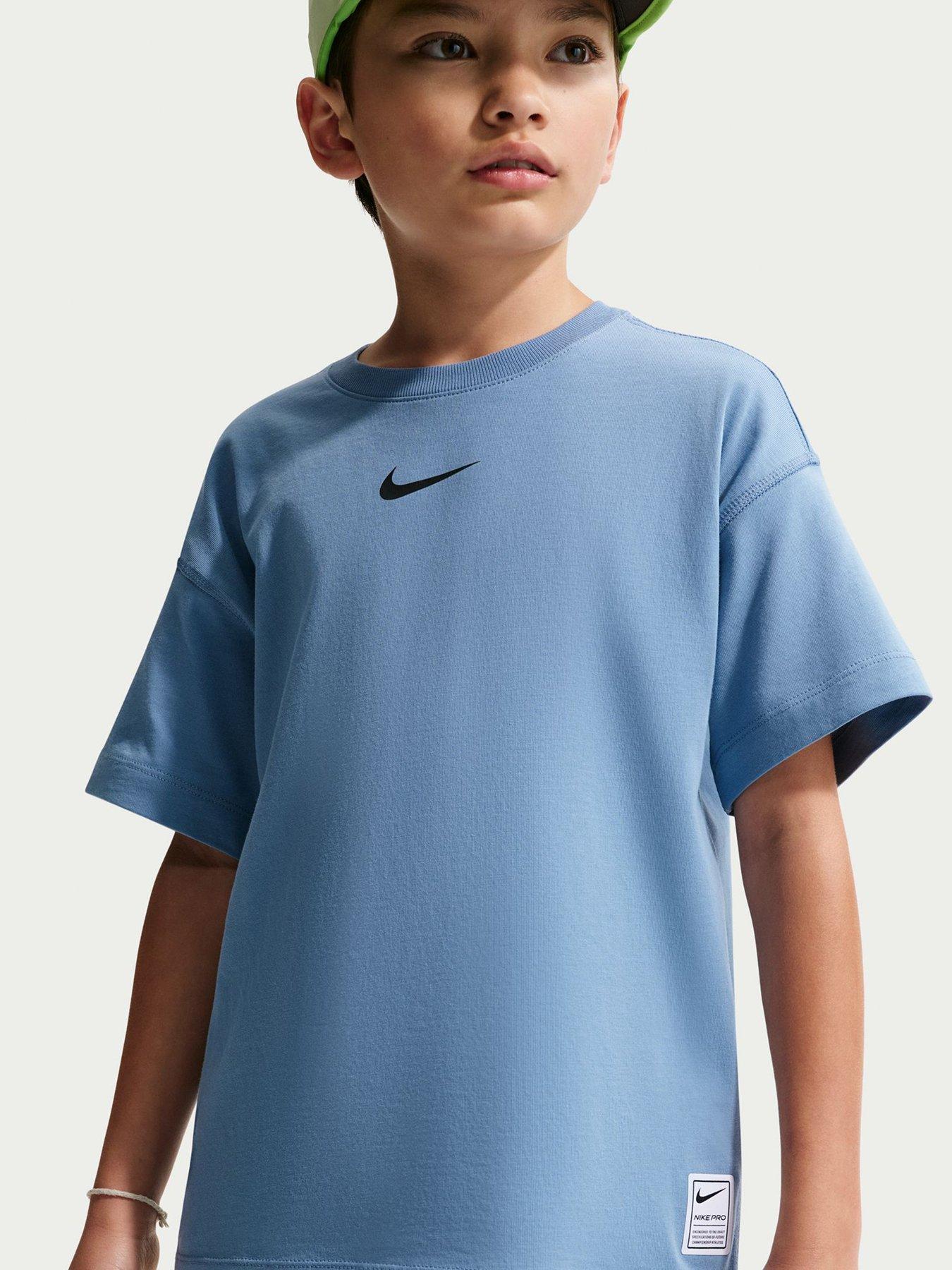 Image 3 of 5 of Nike Junior Boys Training Dri-FIT Short Sleeve Top - Blue