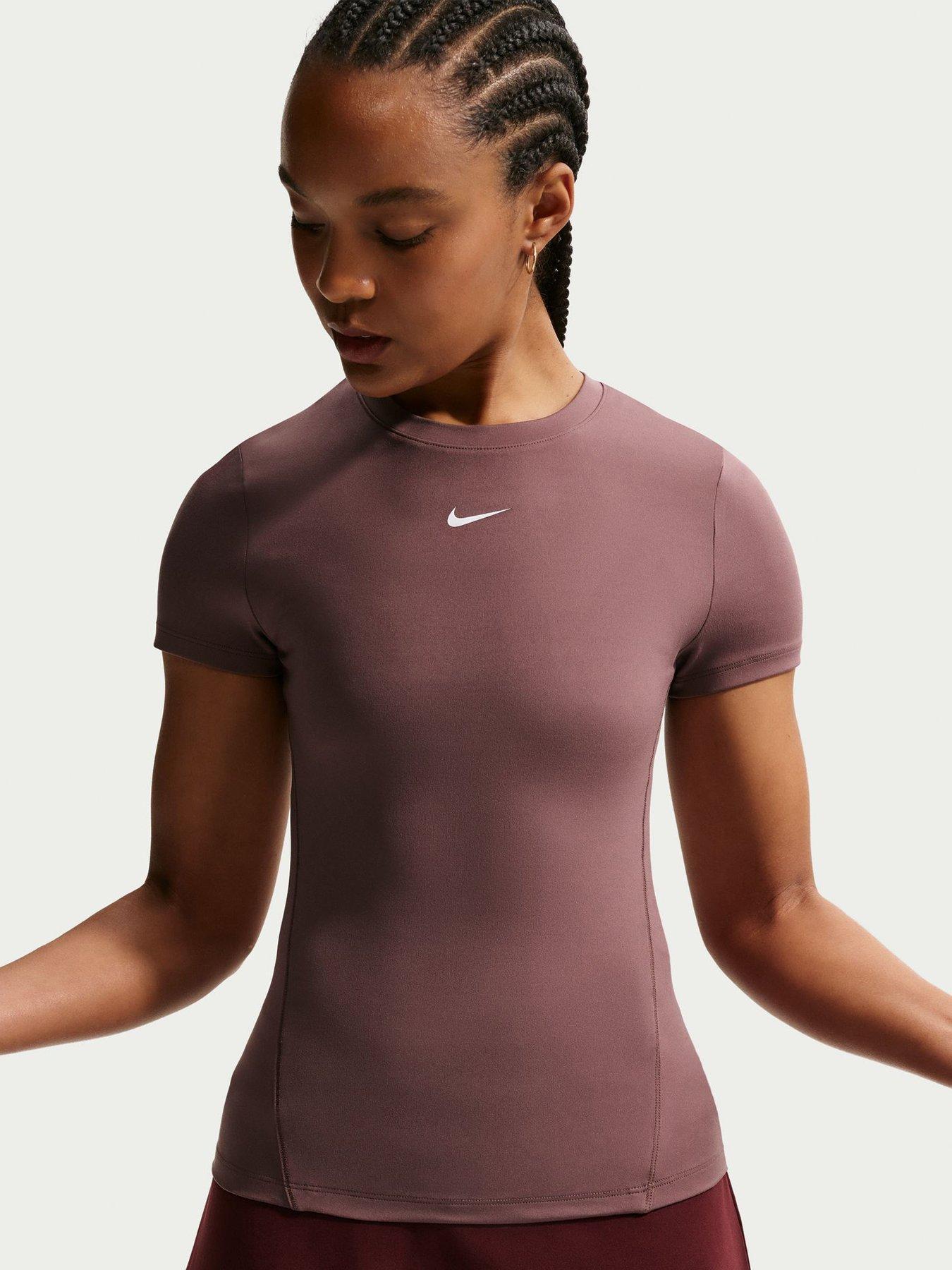 Nike Womens Training One Fitted T-Shirt - Brown