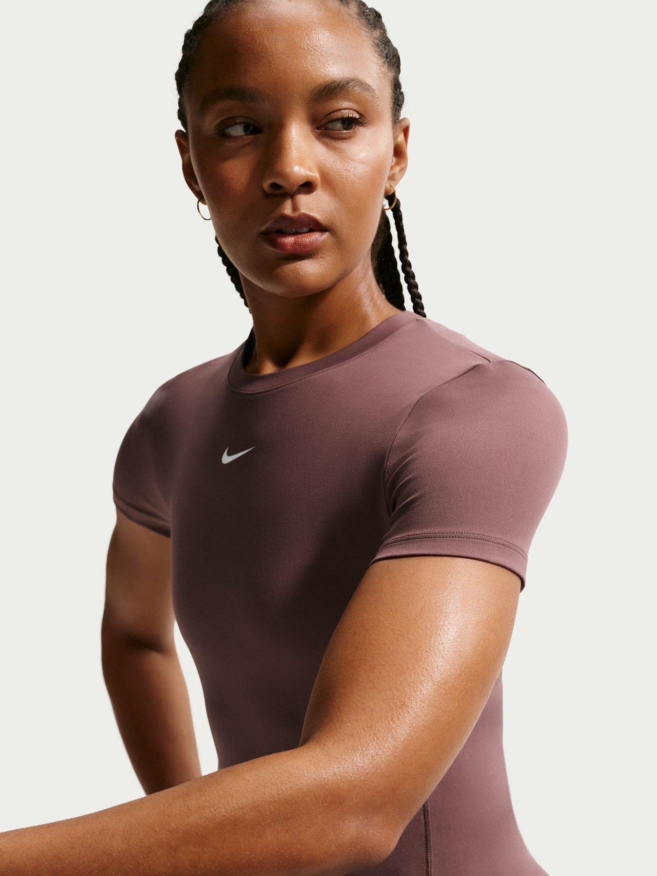 Image 5 of 5 of Nike Womens Training One Fitted T-Shirt - Brown