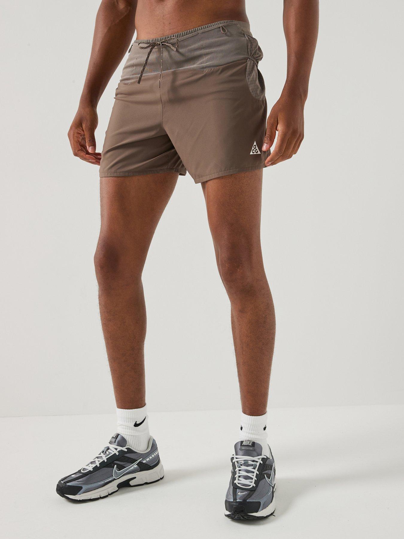Nike Mens Trail Running Dri-FIT ACG 5 Inch Brief Lined Shorts - GREY