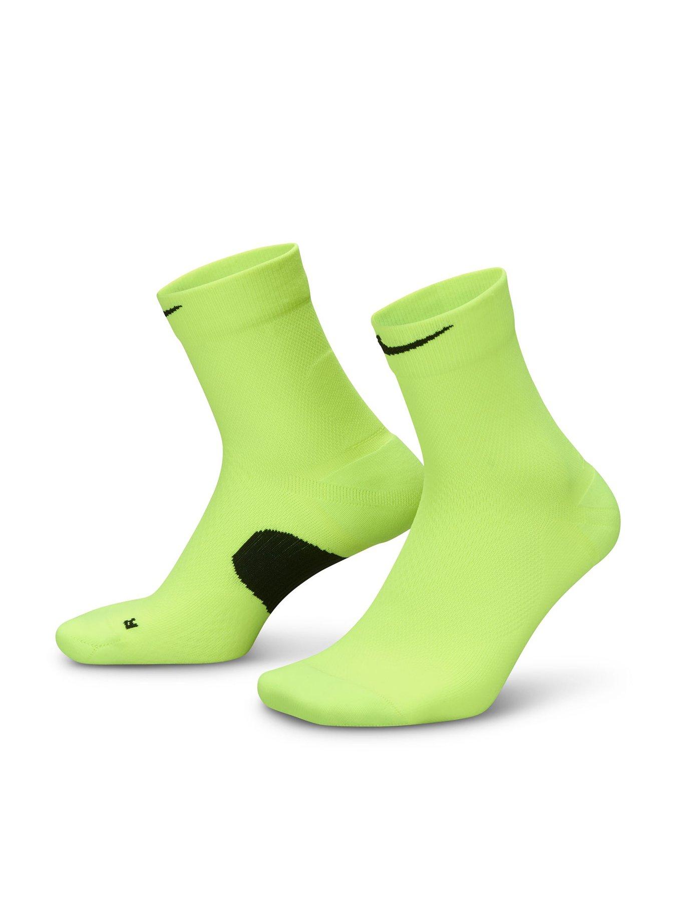 Nike Mens Running Micro Crew Socks (1 Pair) - Yellow