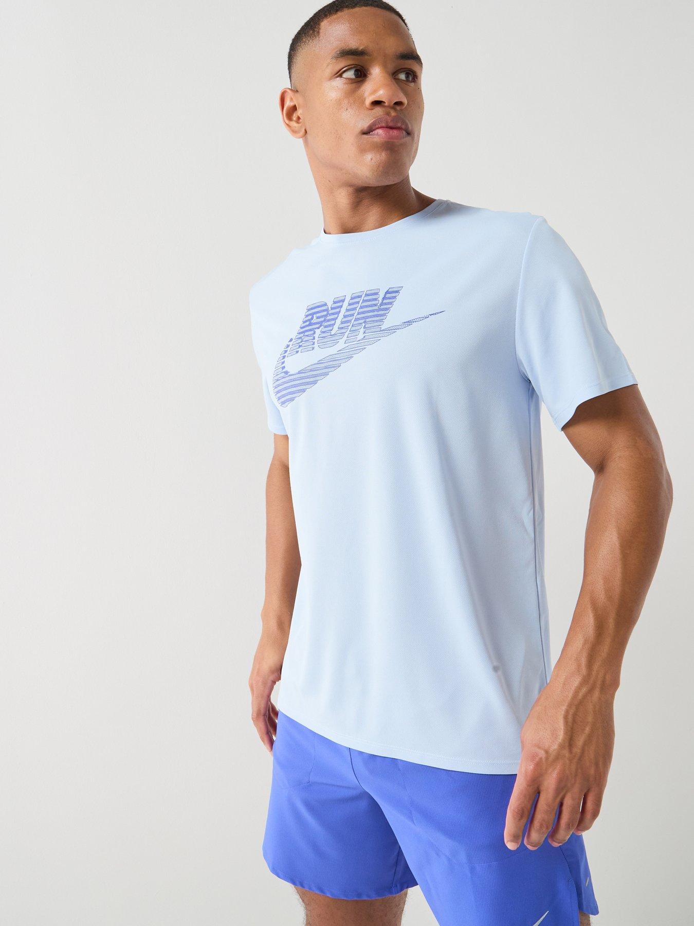 Nike Mens Running Dri-FIT UV Miler T-Shirt - Blue