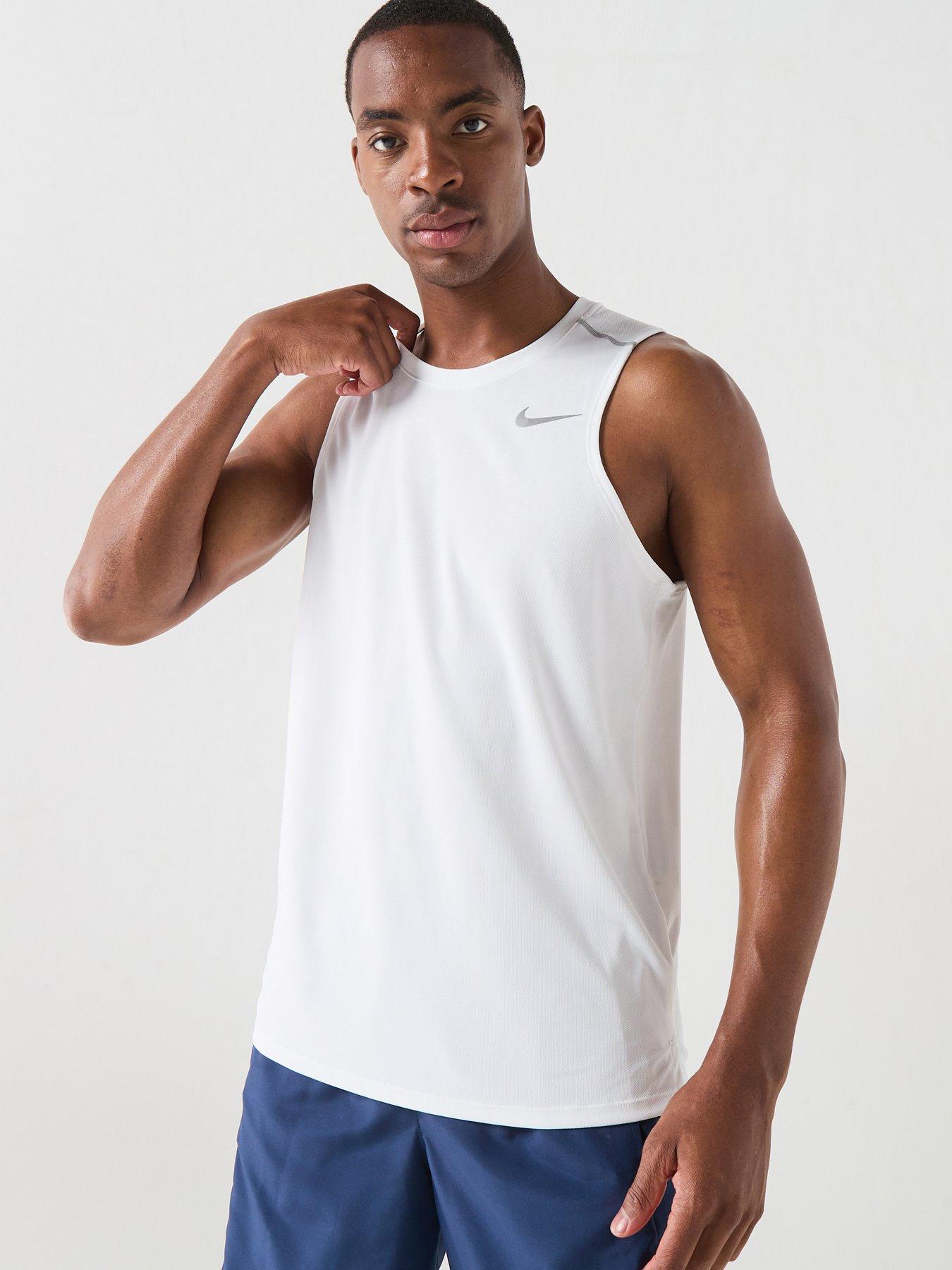 Image 1 of 5 of Nike Mens Running Miler Dri-FIT Tank - White