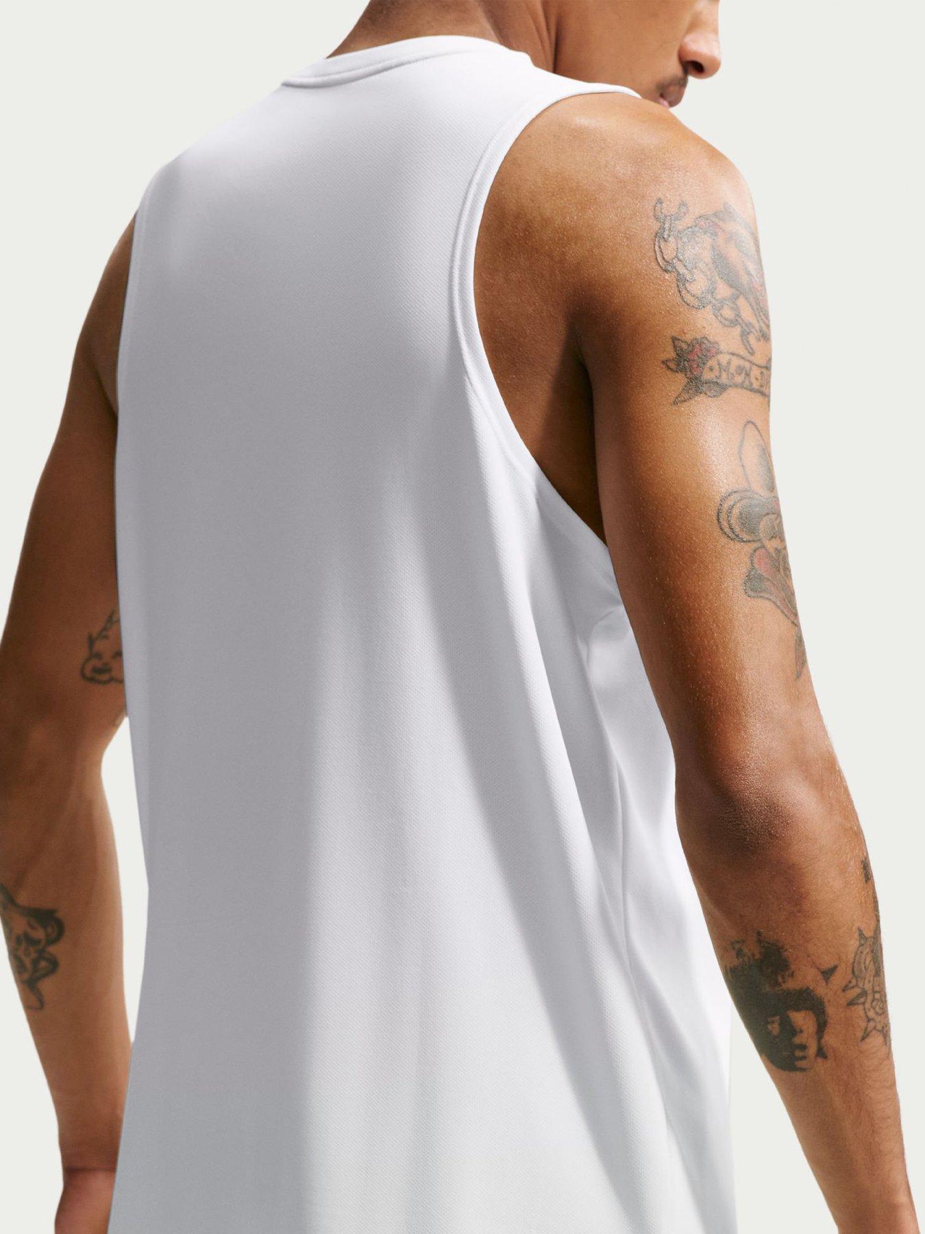 Image 2 of 5 of Nike Mens Running Miler Dri-FIT Tank - White