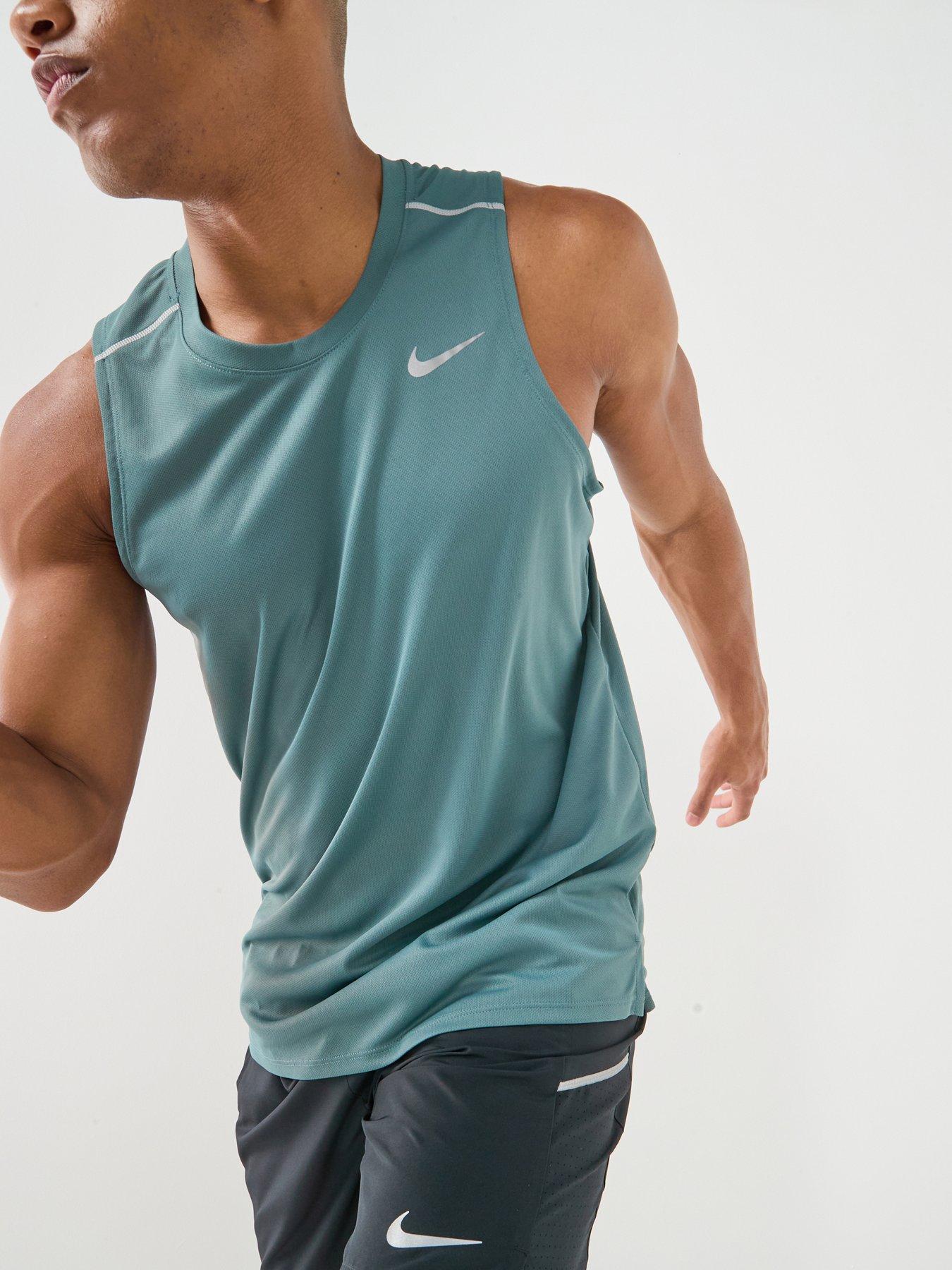 Nike Mens Running Miler Dri-FIT Tank - Green