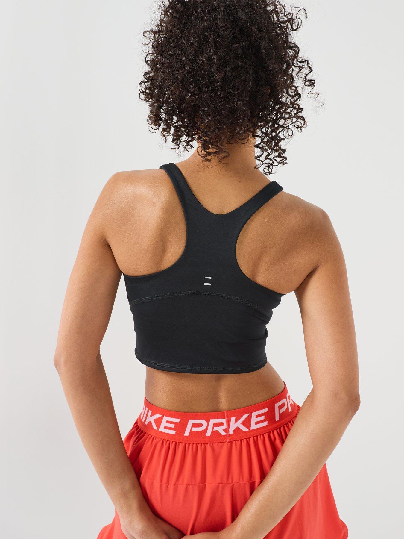 Image 2 of 6 of Nike Womens Training Medium Support Cropped Sports Bra Tank - Black