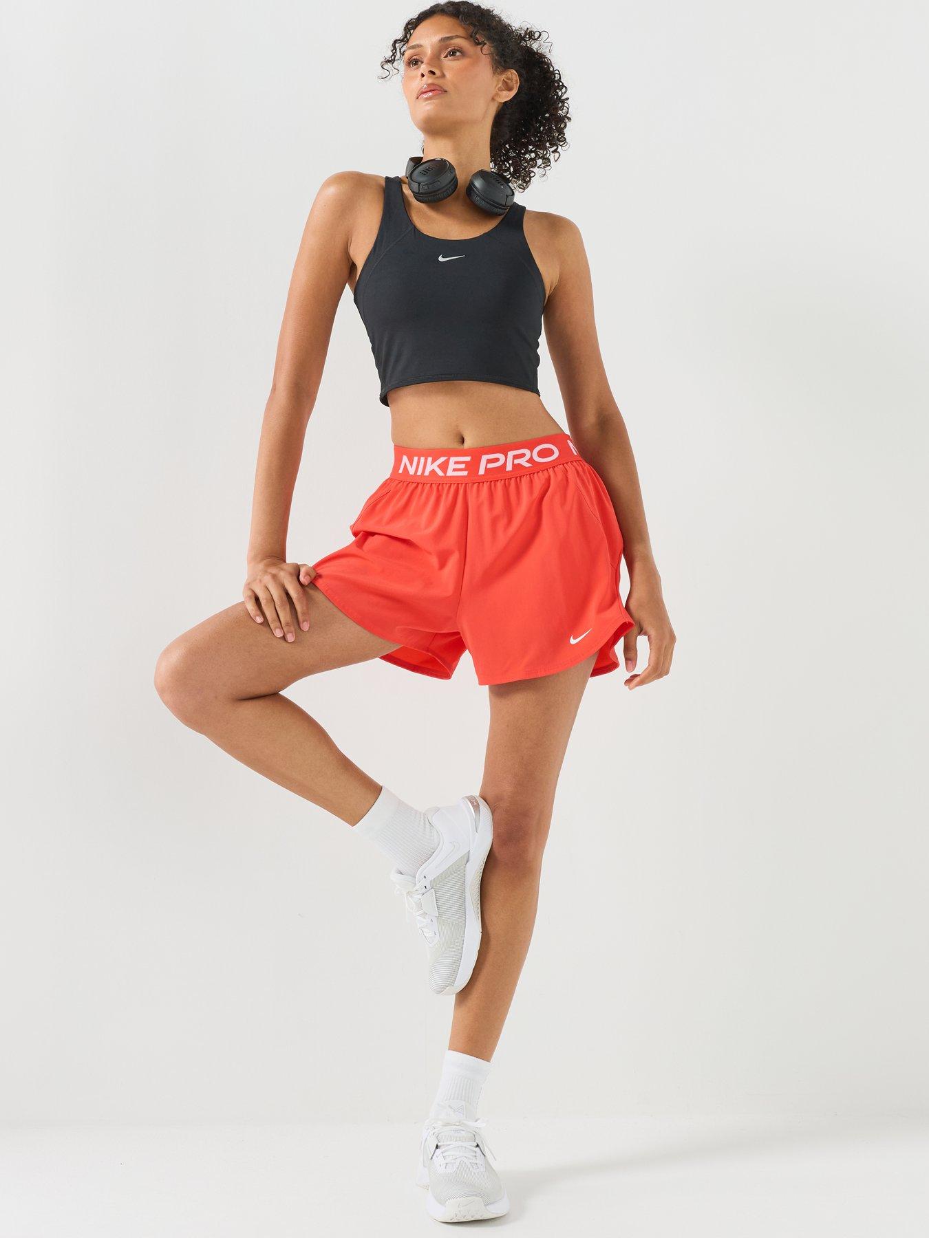Image 3 of 6 of Nike Womens Training Medium Support Cropped Sports Bra Tank - Black