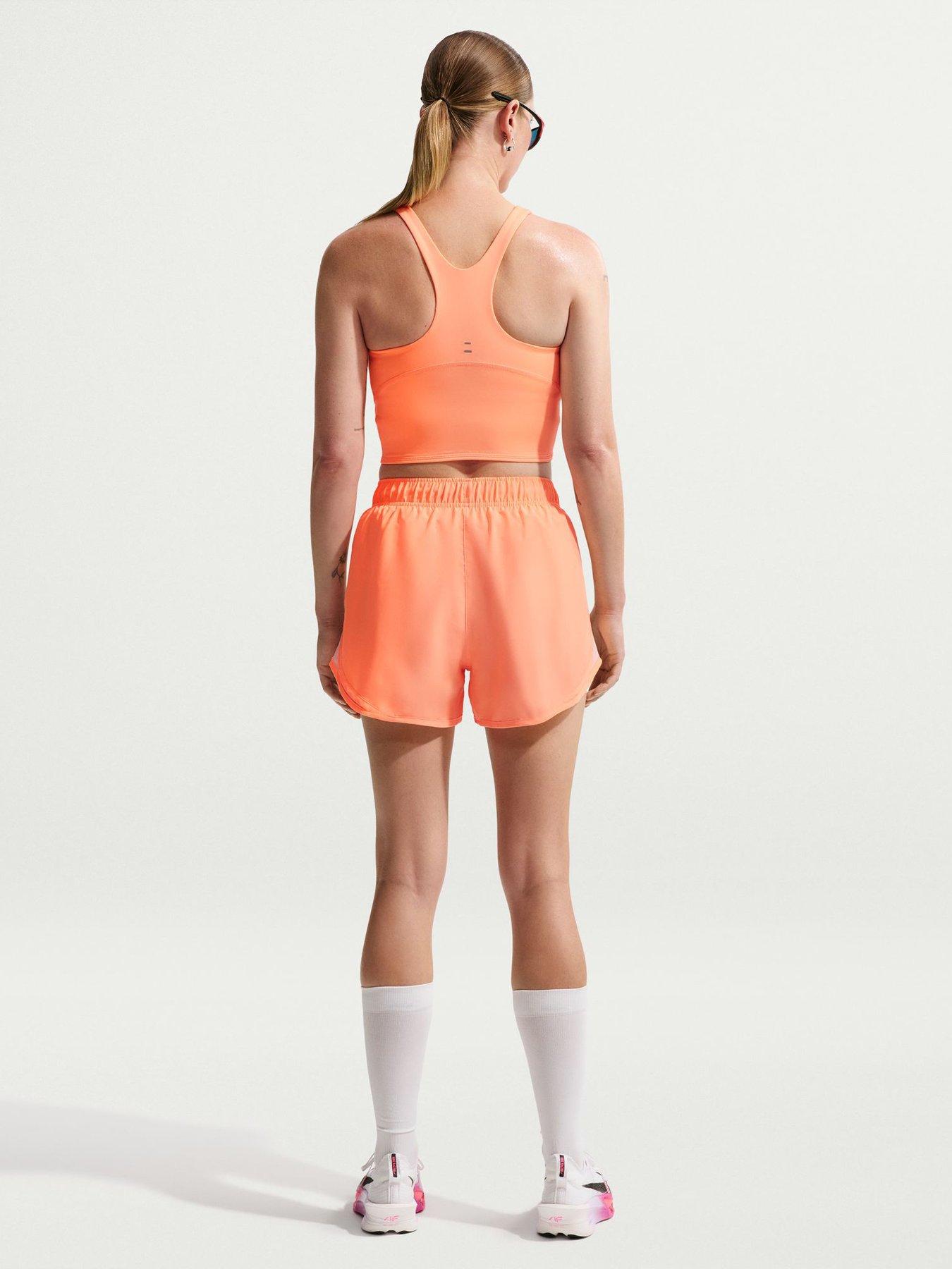 Image 4 of 6 of Nike Womens Training Medium Support Cropped Sports Bra Tank - Orange