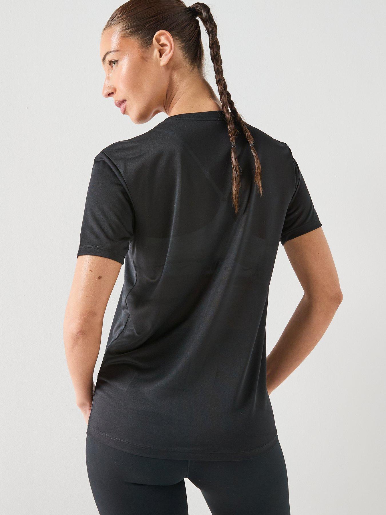 Image 2 of 6 of Nike Womens Training Dri-FIT Graphic T-Shirt - Black/White